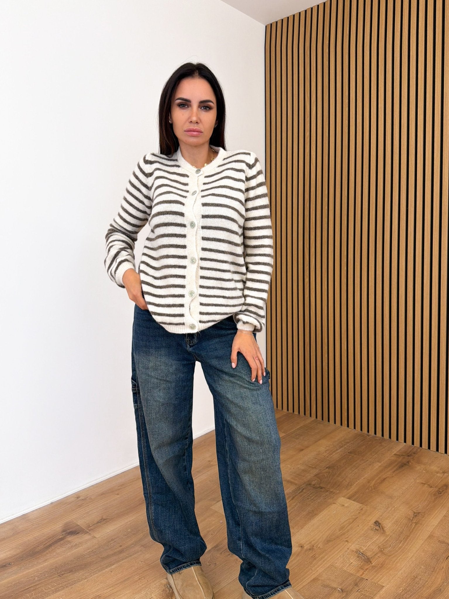 Cardigan Book - Tortora e Panna - SAINTH