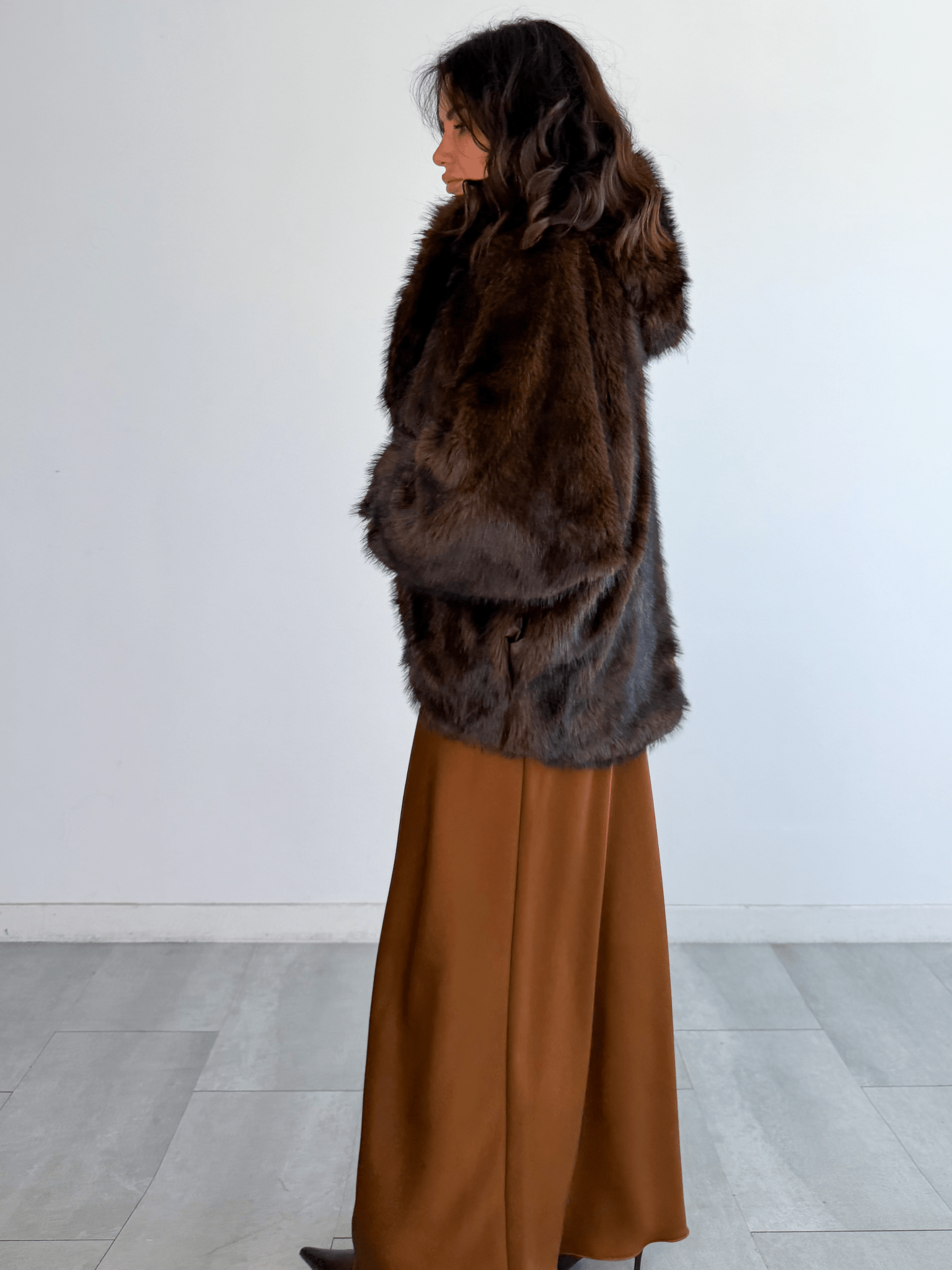 Gonna Fluide - Marrone - SAINTH