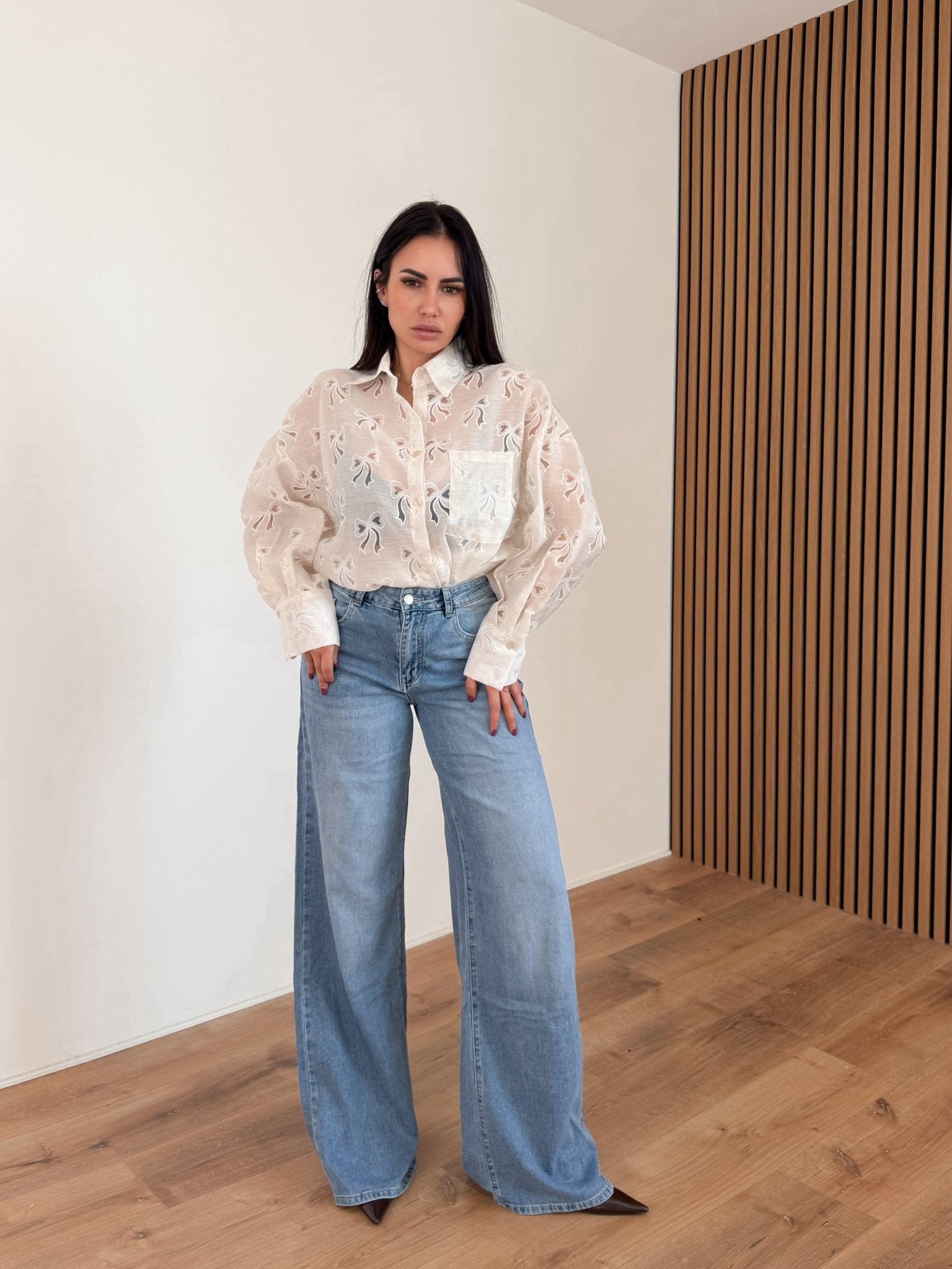 Maxi Camicia Fiocchi - Burro - SAINTH