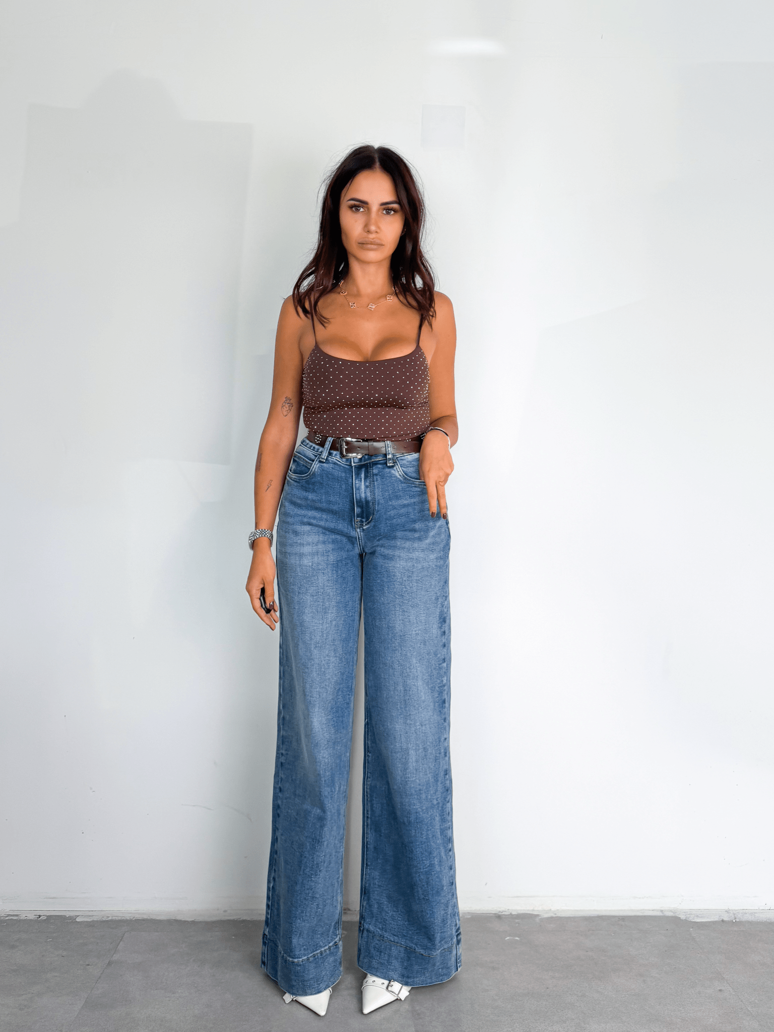 Jeans + Cintura Browm - Denim - SAINTH