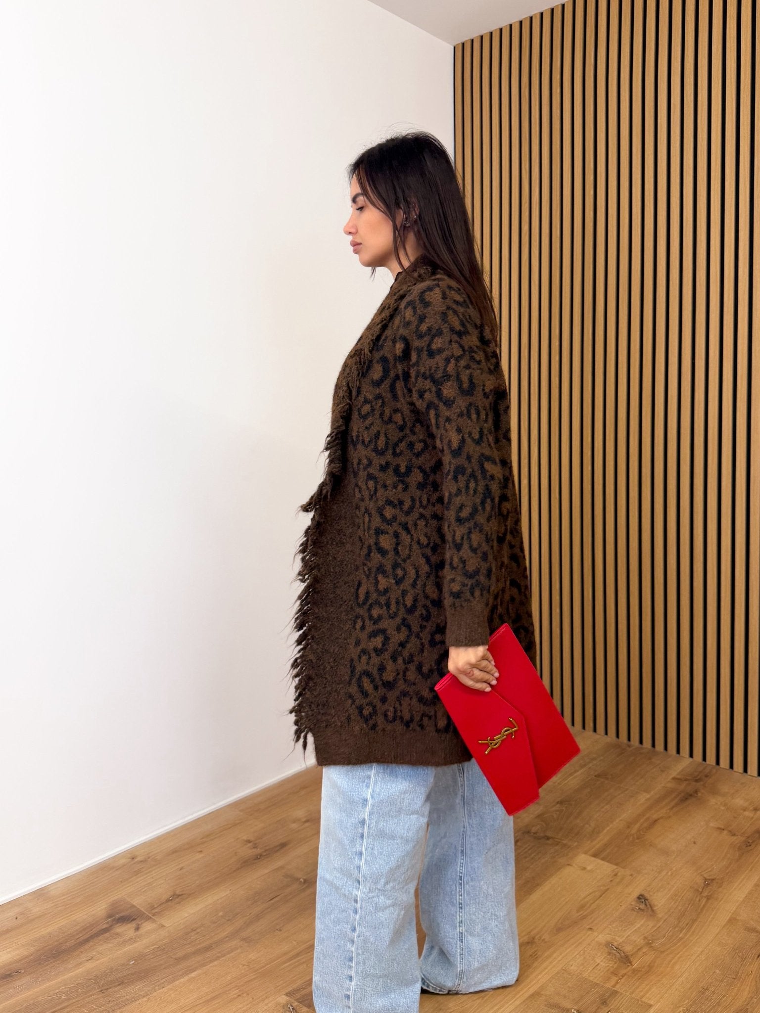 Cardigan Frange - Leopardato Scuro - SAINTH