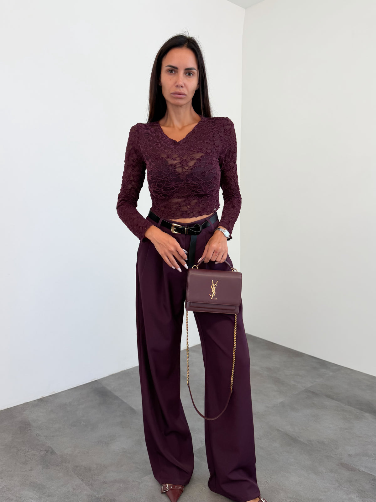 Pantalone + Cintura - Bordeaux