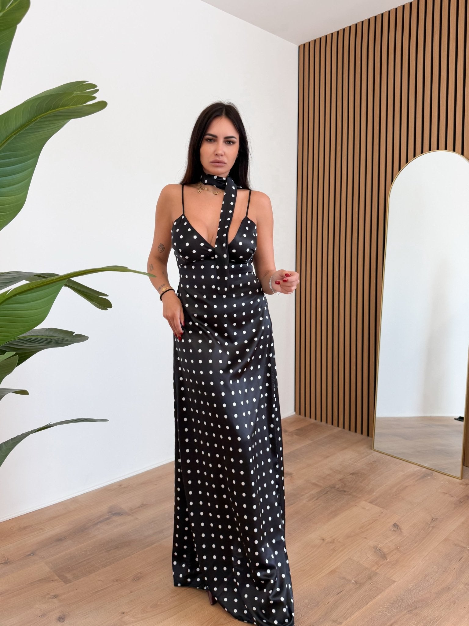 Abito Dalia - Pois Nero - SAINTH