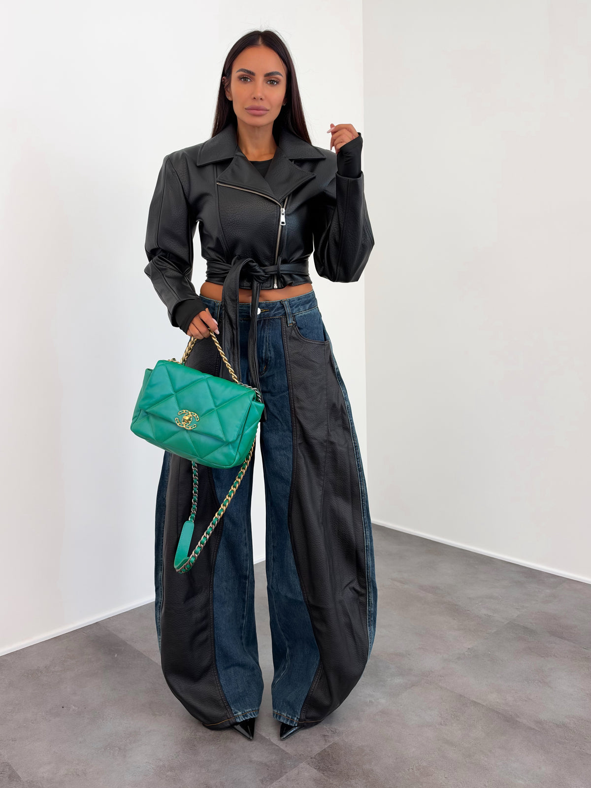 Biker Crop Just - Nero