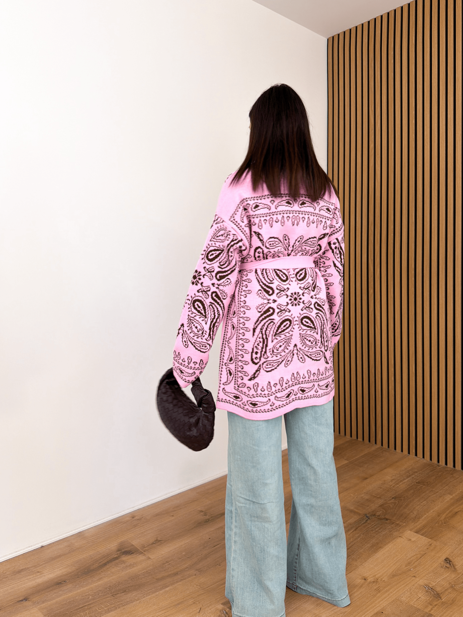 Cardigan Azteco - Baby Pink e Marrone - SAINTH