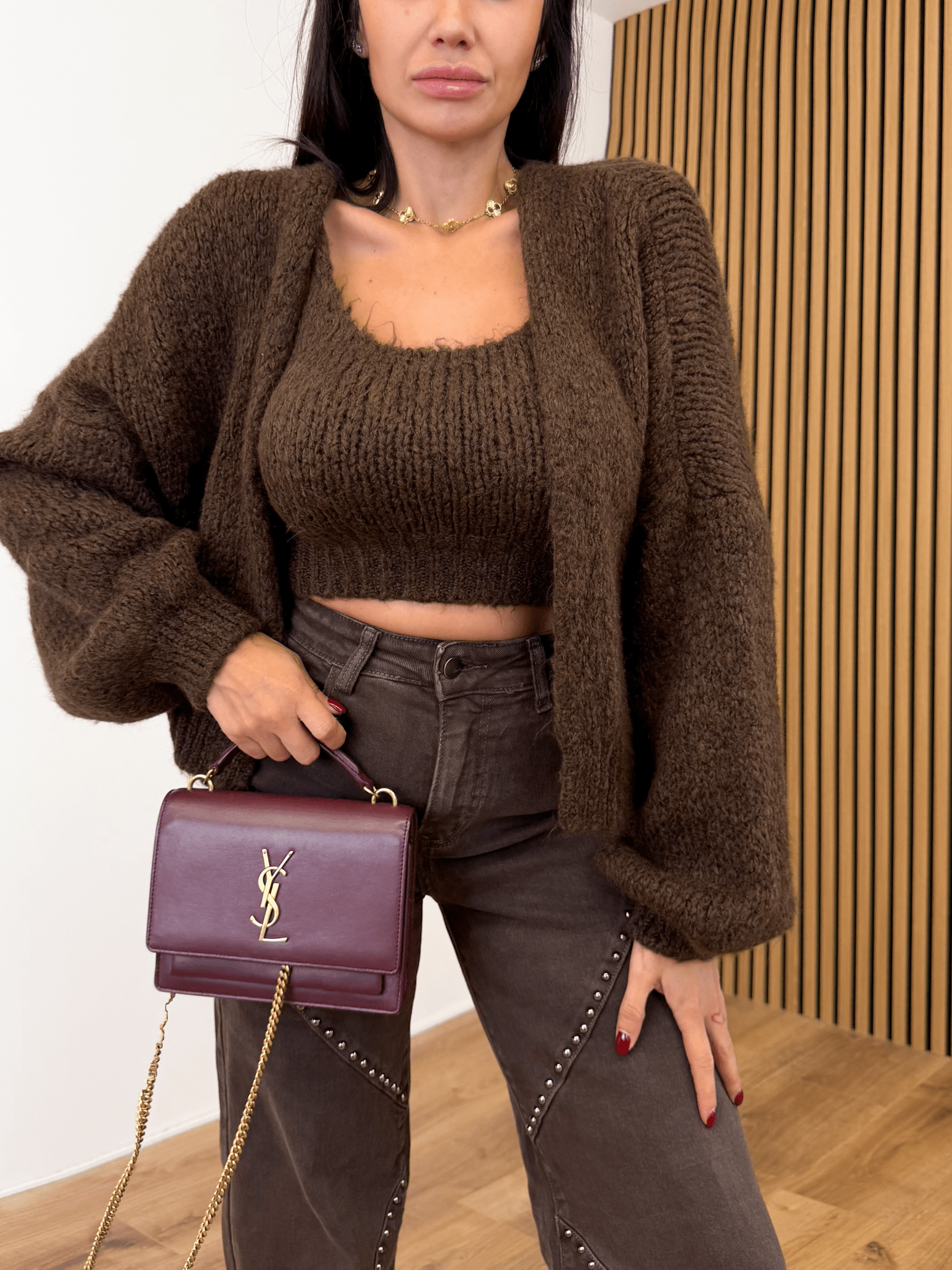 Jeans Borchie - Marrone - SAINTH