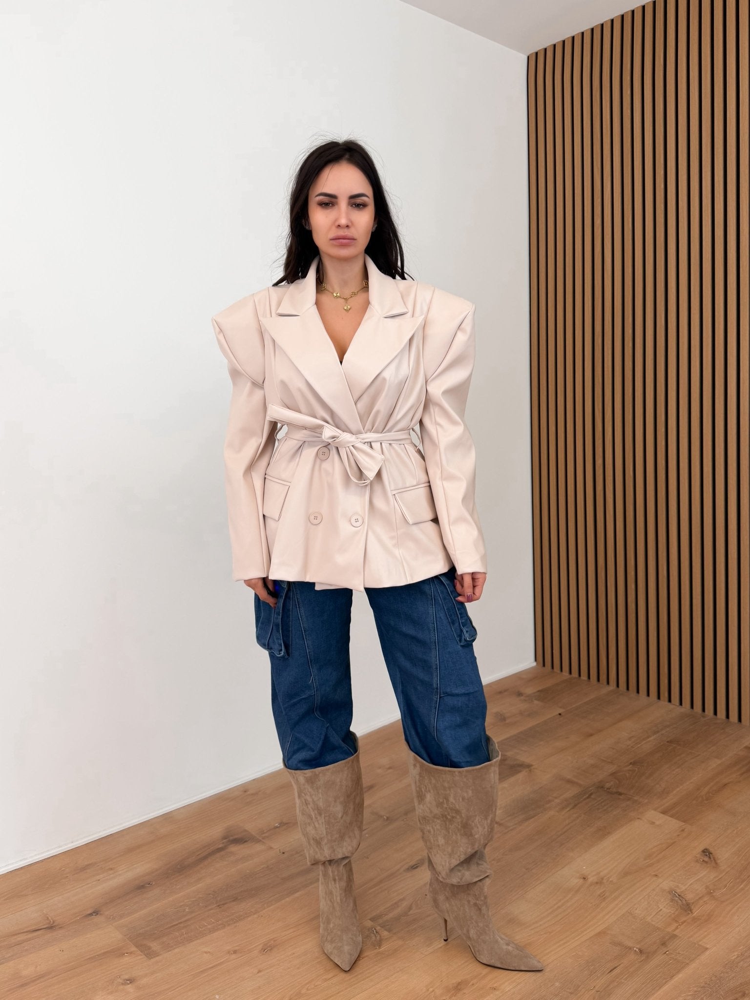 Blazer Liban Ecopelle - Beige - SAINTH