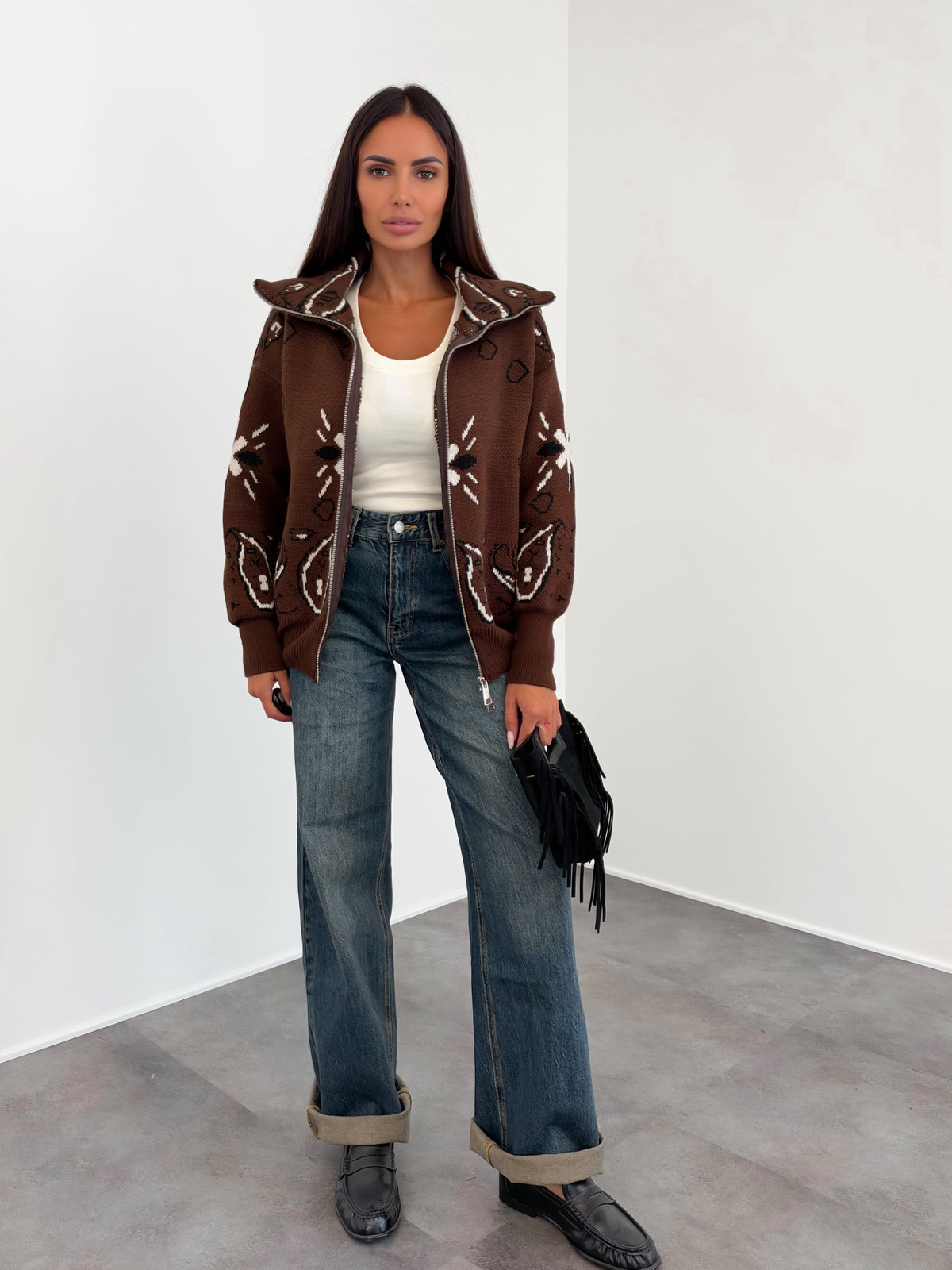 Pull Zip - Marrone