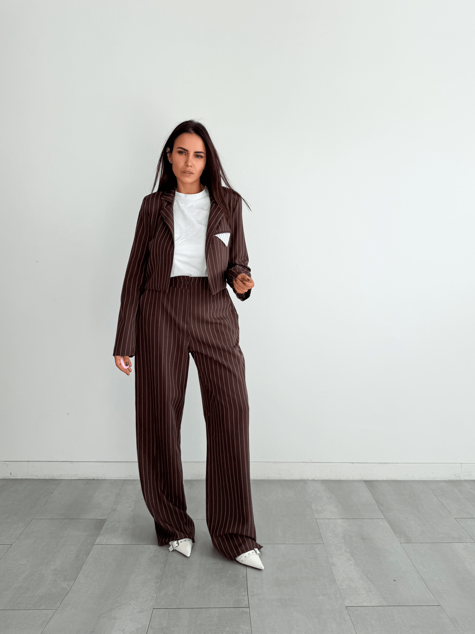 Completo Pocket Gessato - Marrone - SAINTH