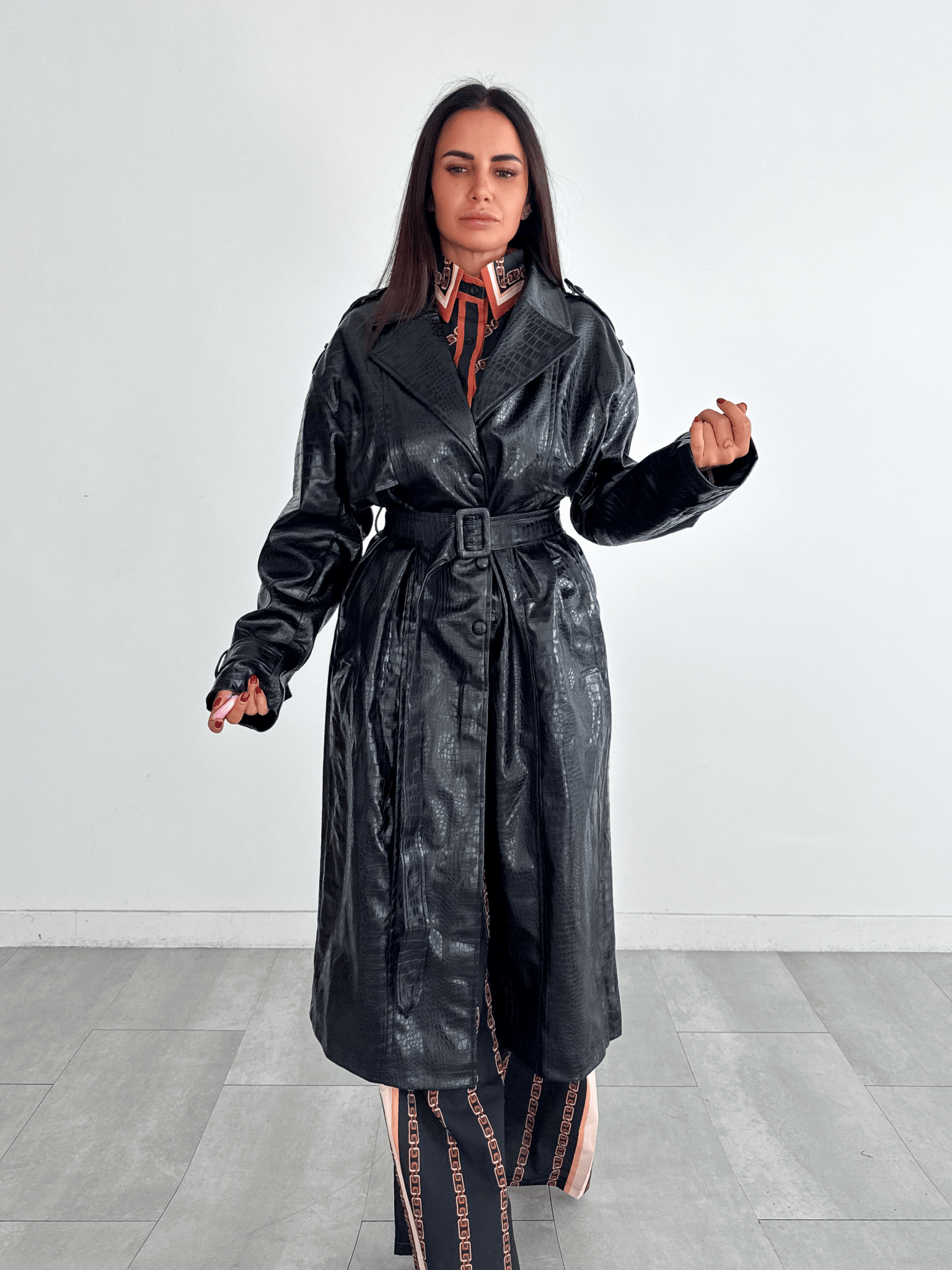 Trench Ecopelle Kobra - Nero - SAINTH