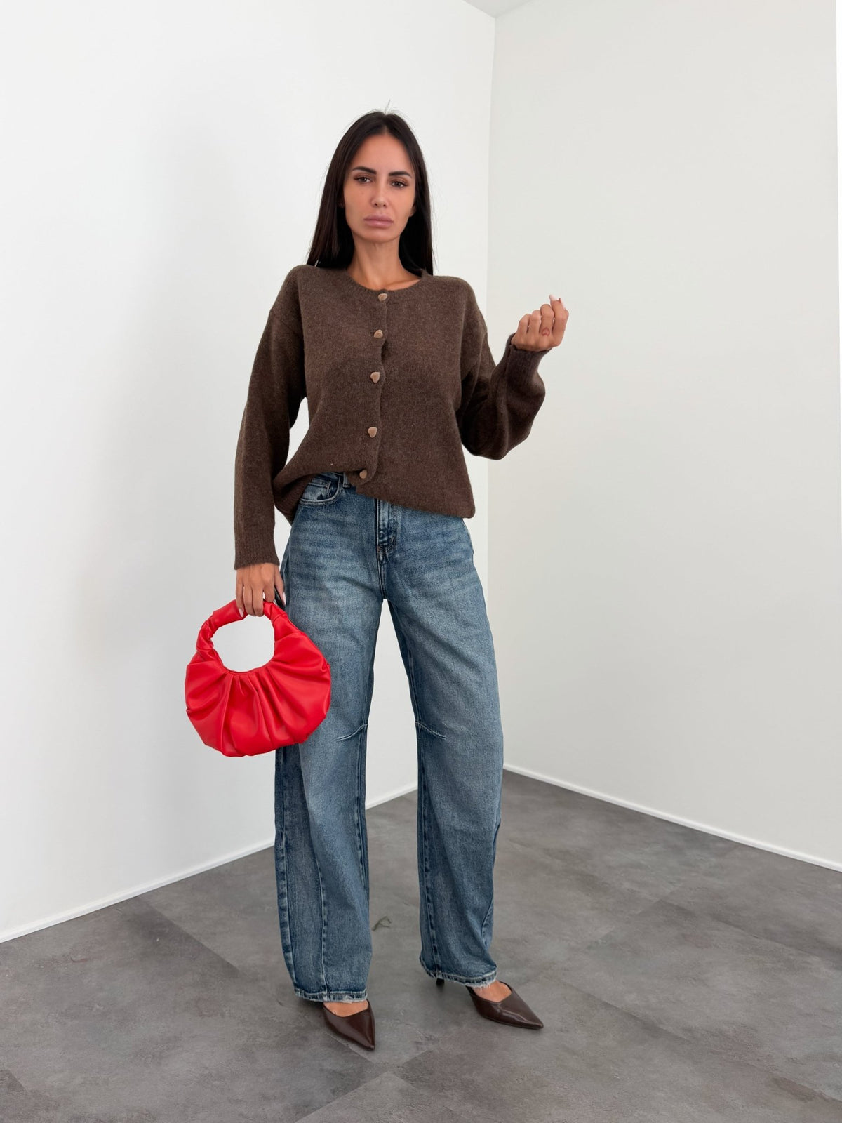 Cardigan Heart - Marrone - SAINTH