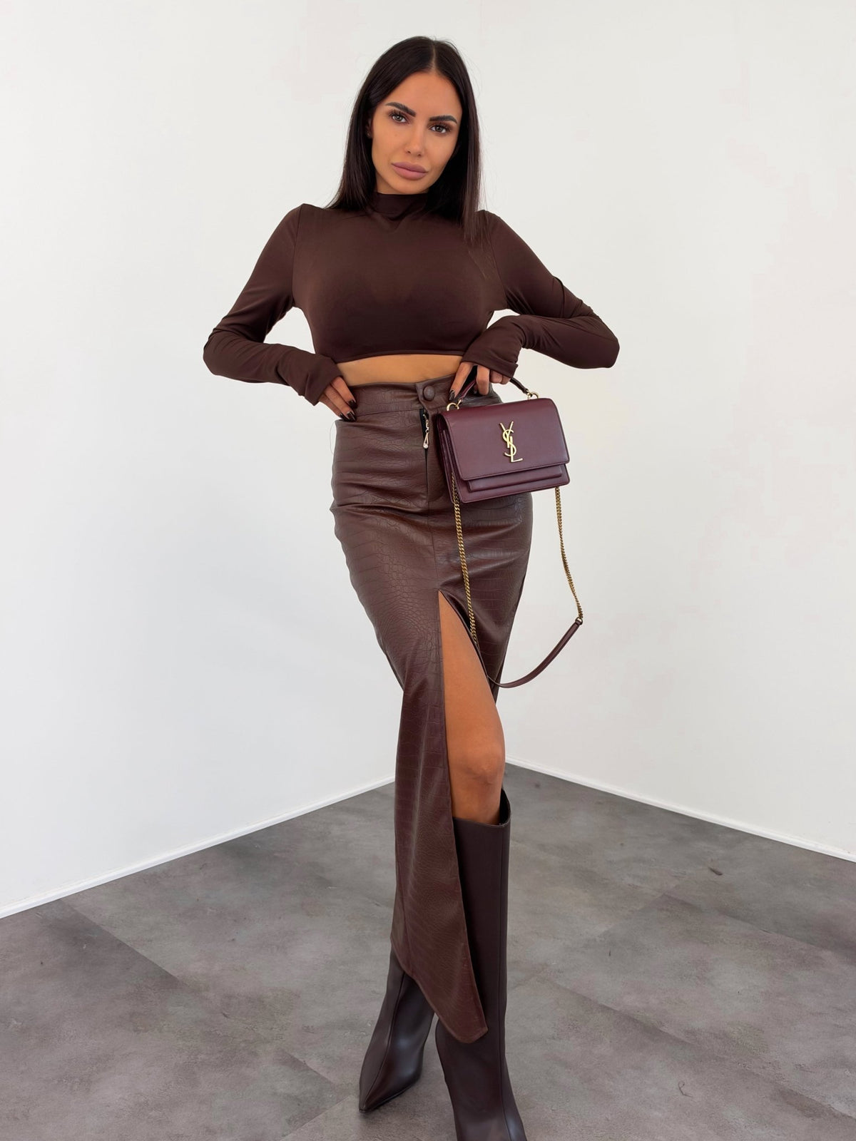 Maglia Crop Mono - Marrone - SAINTH