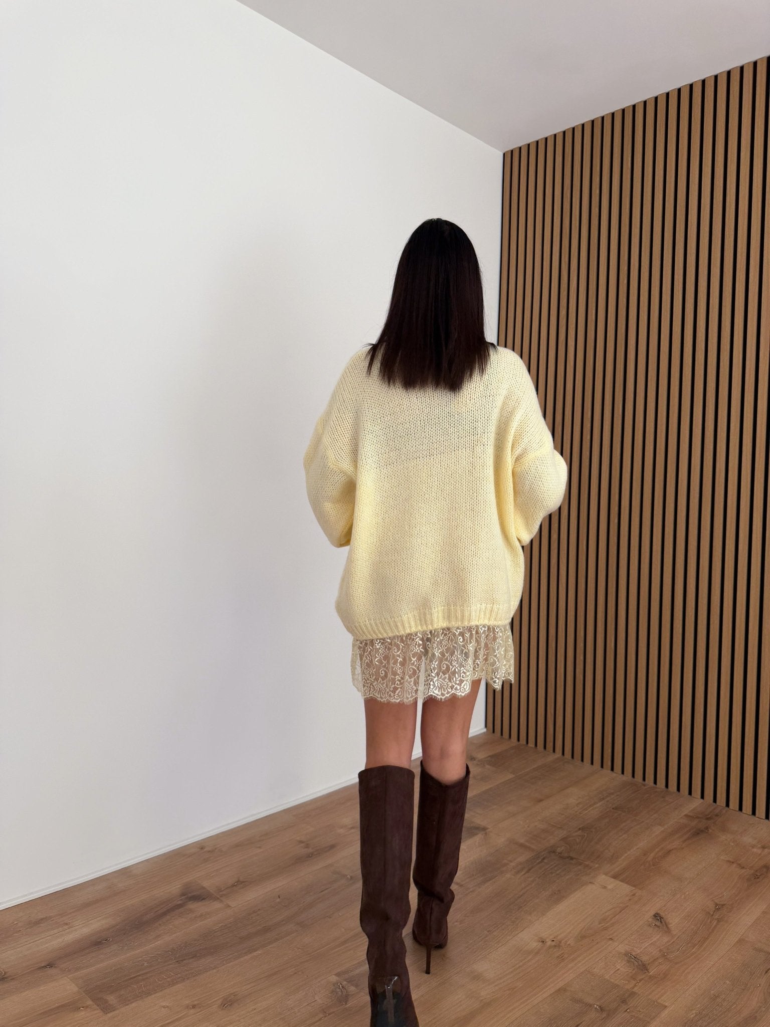 Abito Pull Pizzo - Giallo - SAINTH