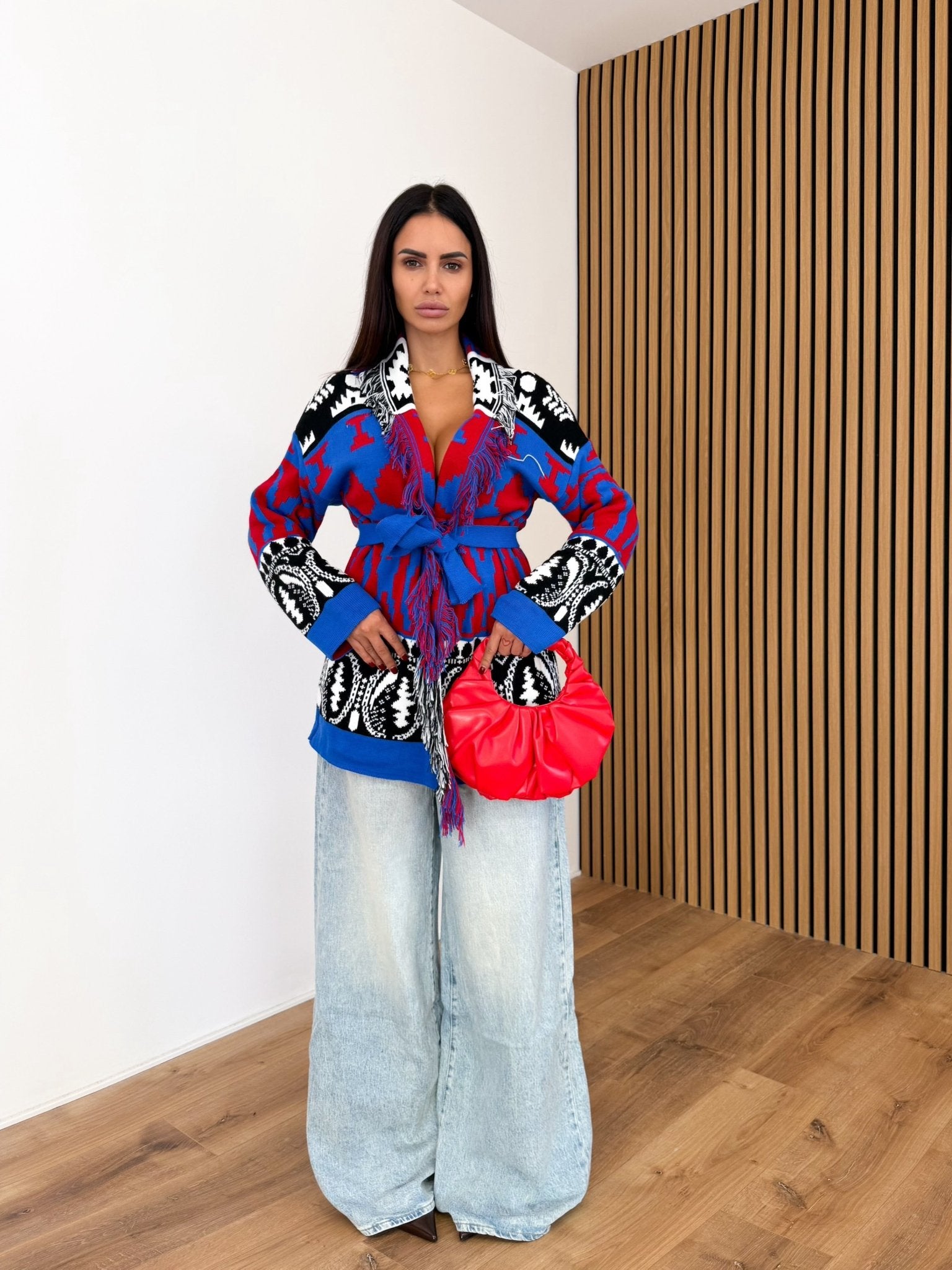 Cardigan Hindu - Blu e Rosso - SAINTH