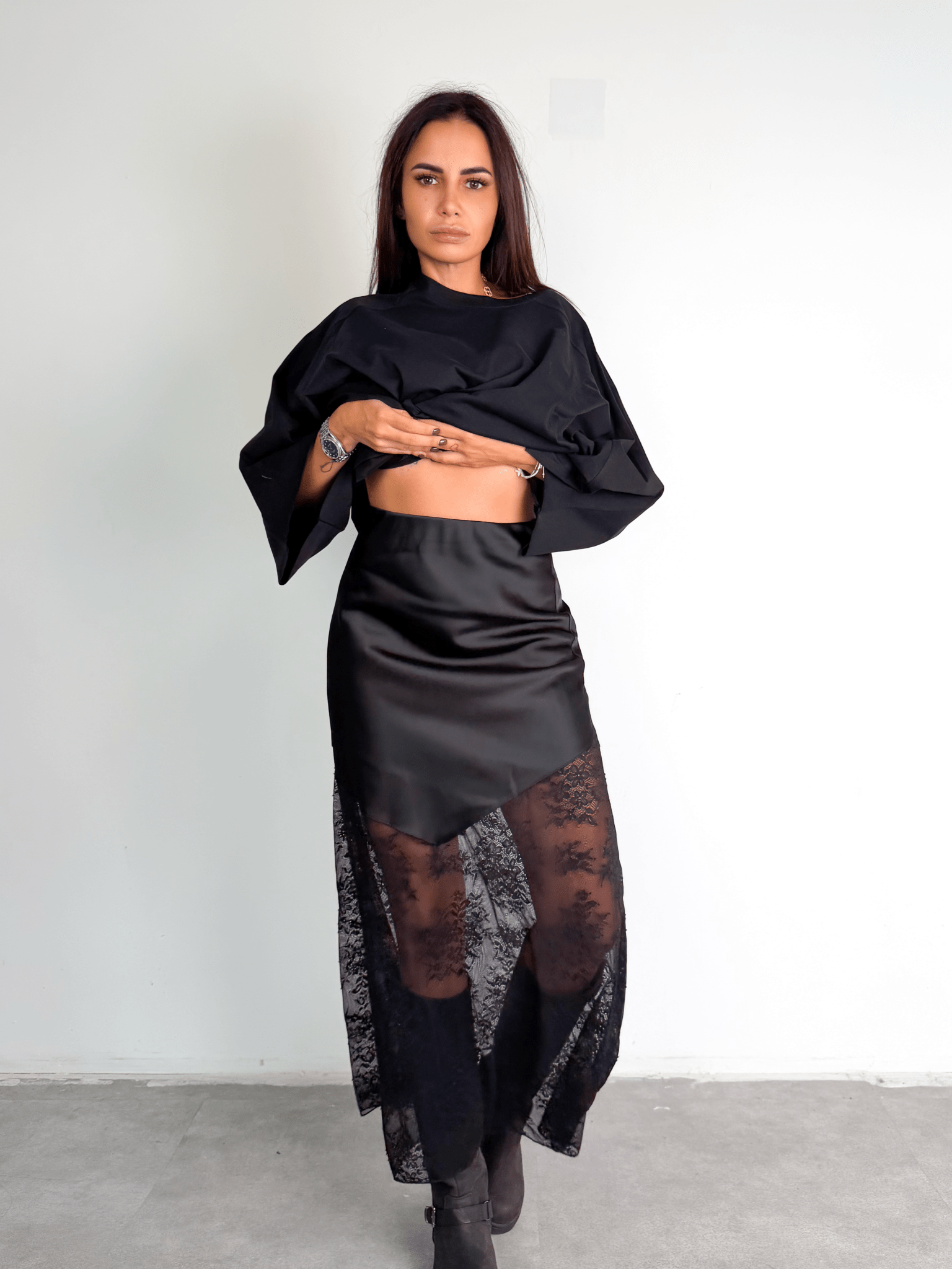 Gonna Rasata Pizzo - Nera - SAINTH
