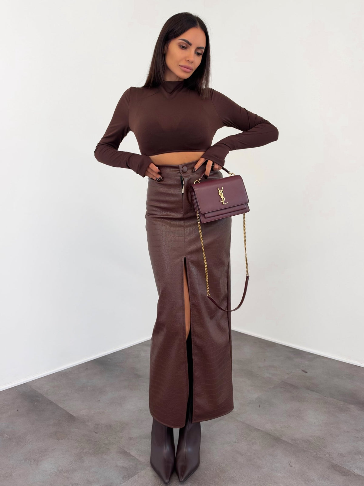 Maglia Crop Mono - Marrone - SAINTH