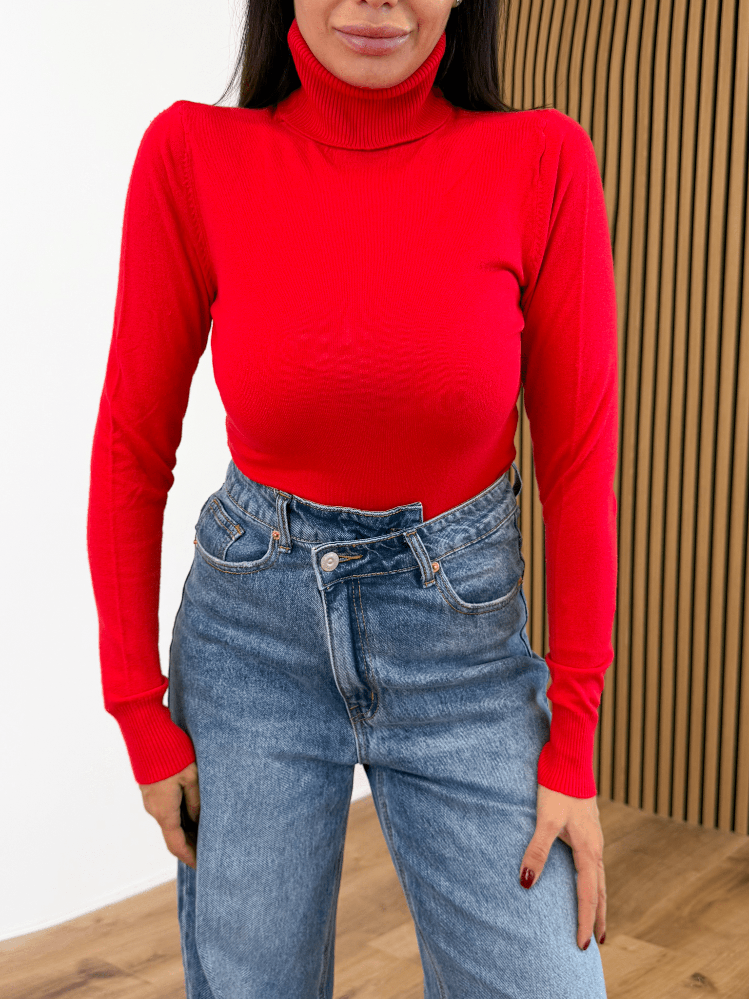 Pull Collo Alto - Rosso - SAINTH