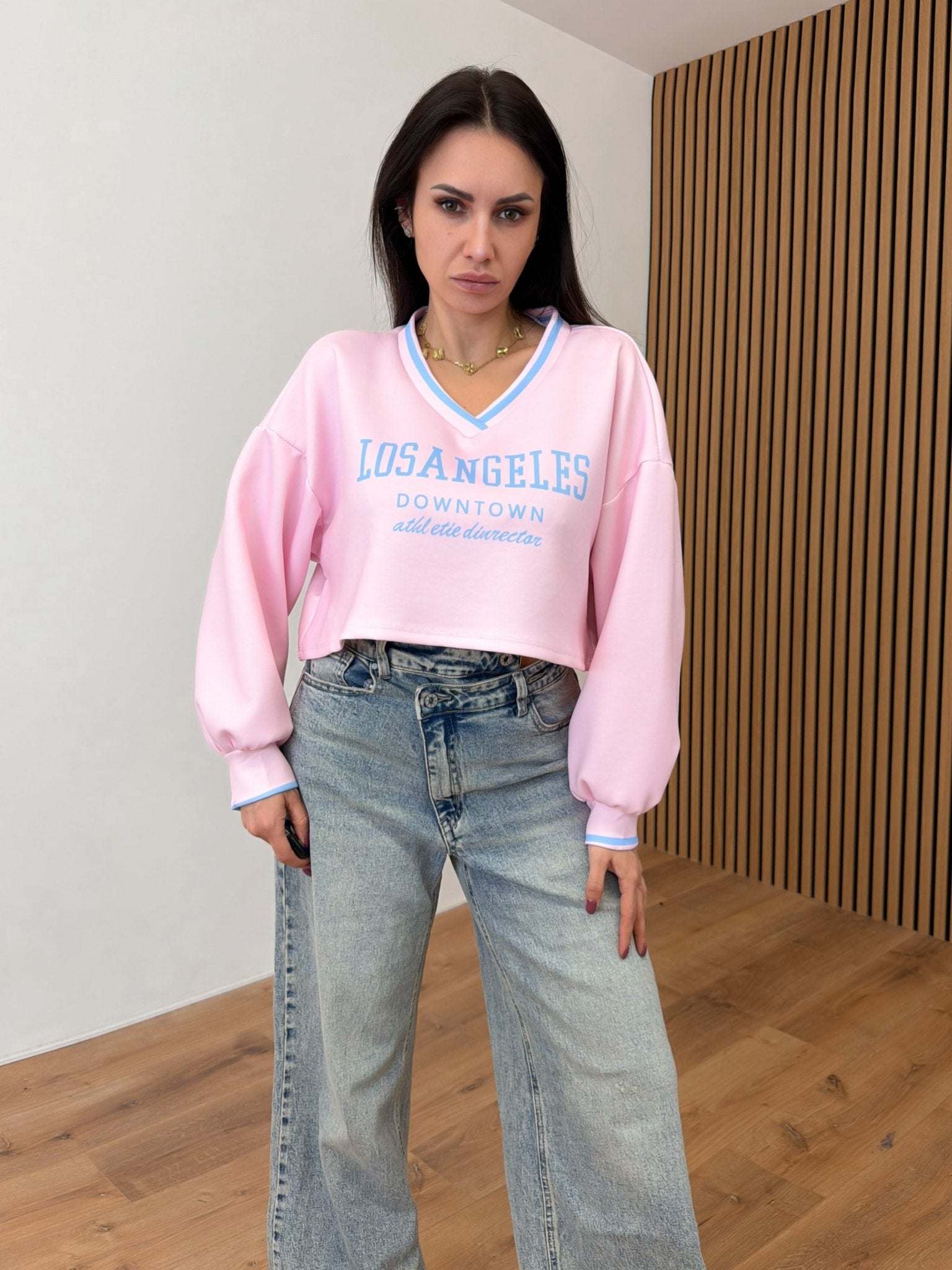 Felpa Crop Town - Rosa - SAINTH