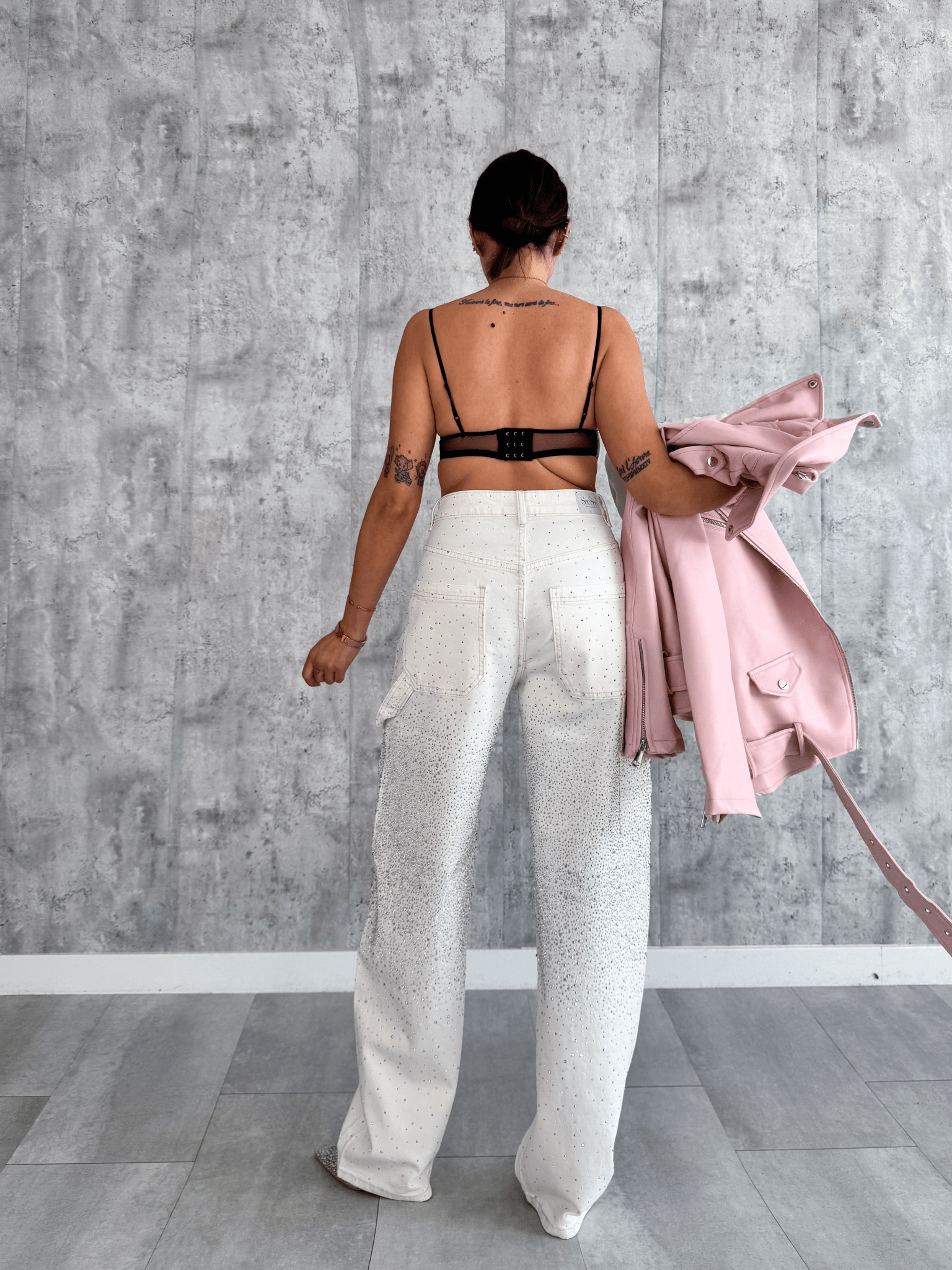 Jeans Baggy Diamonds - Bianco - SAINTH