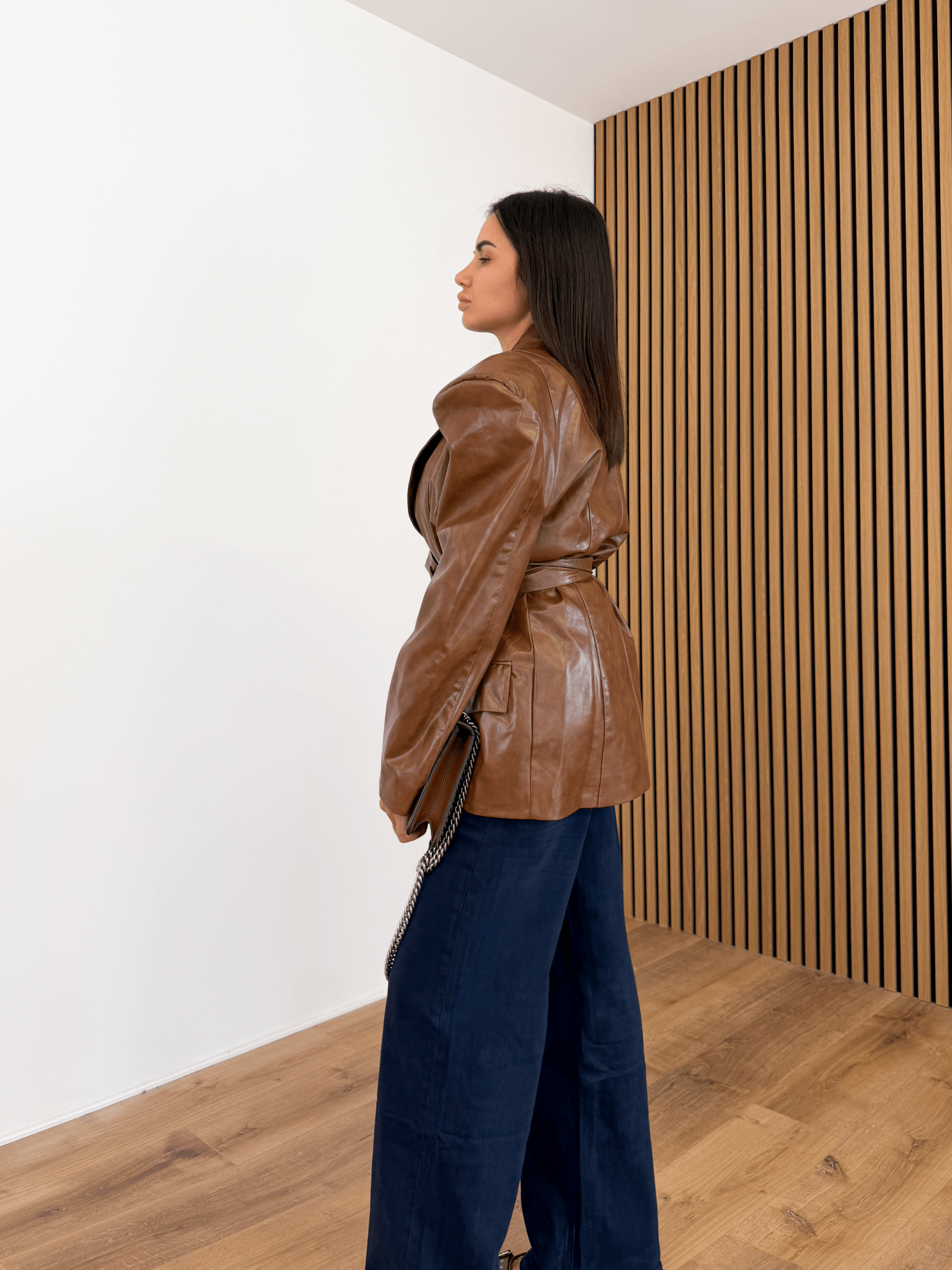 Blazer Ecopelle Spallone - Camel - SAINTH