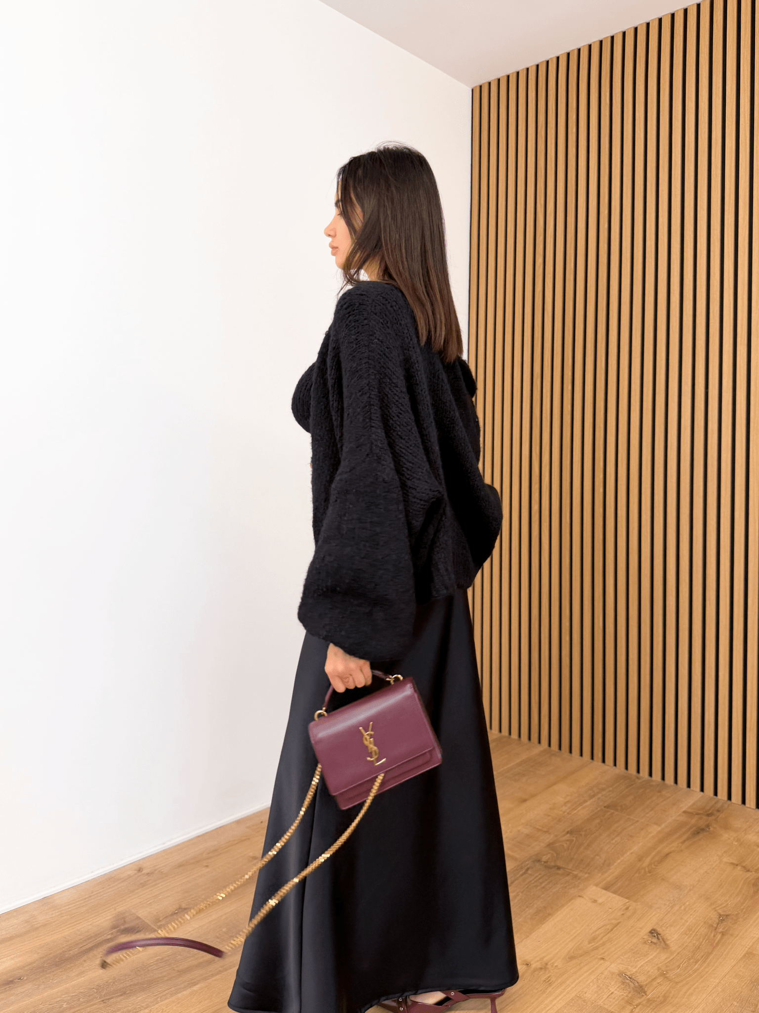 Set Top + Cardigan - Nero - SAINTH