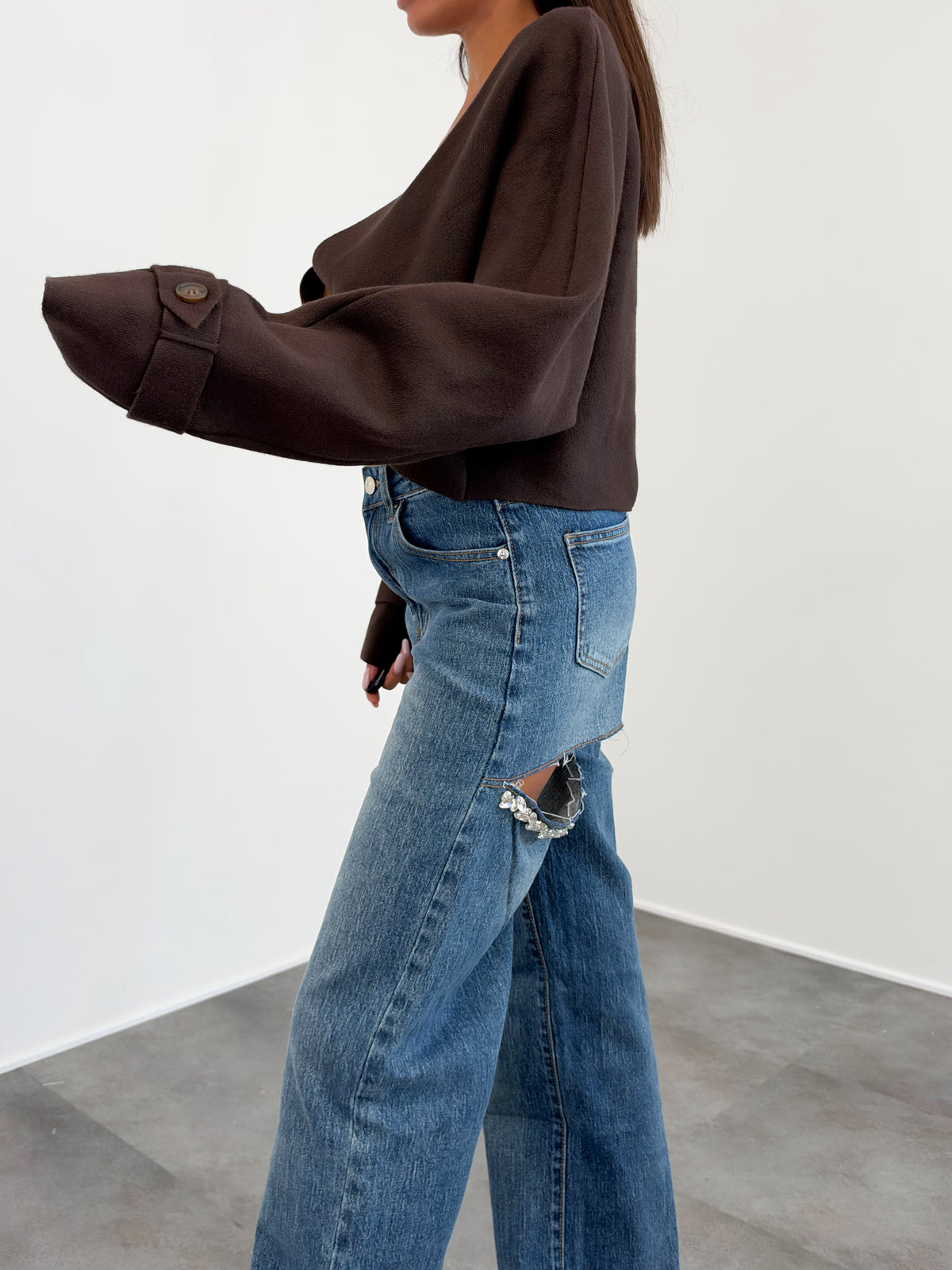 Cardigan Fibbia - Marrone - SAINTH
