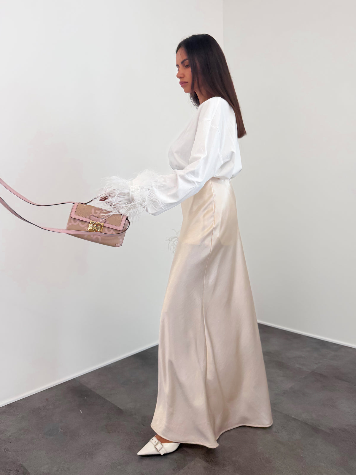 Maxi Maglia Piume - Bianca