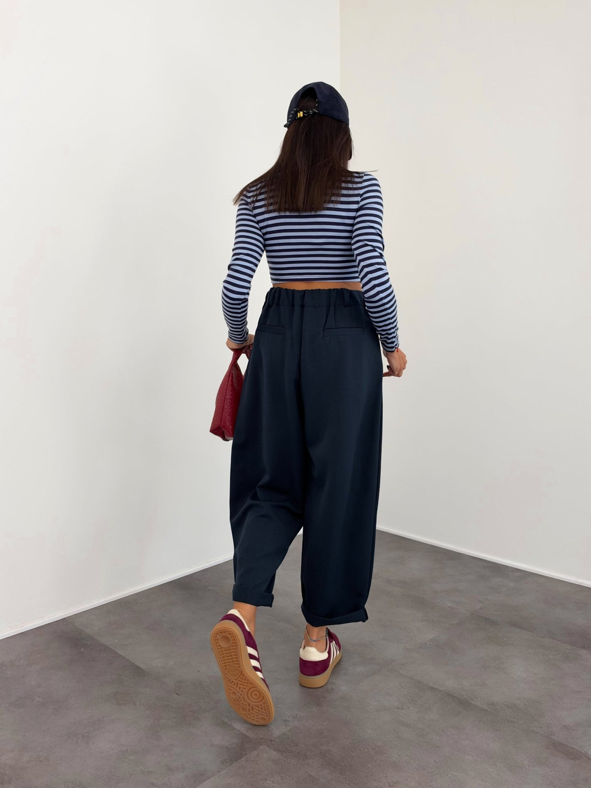 Maglia Crop Linee - Blu Celeste - SAINTH