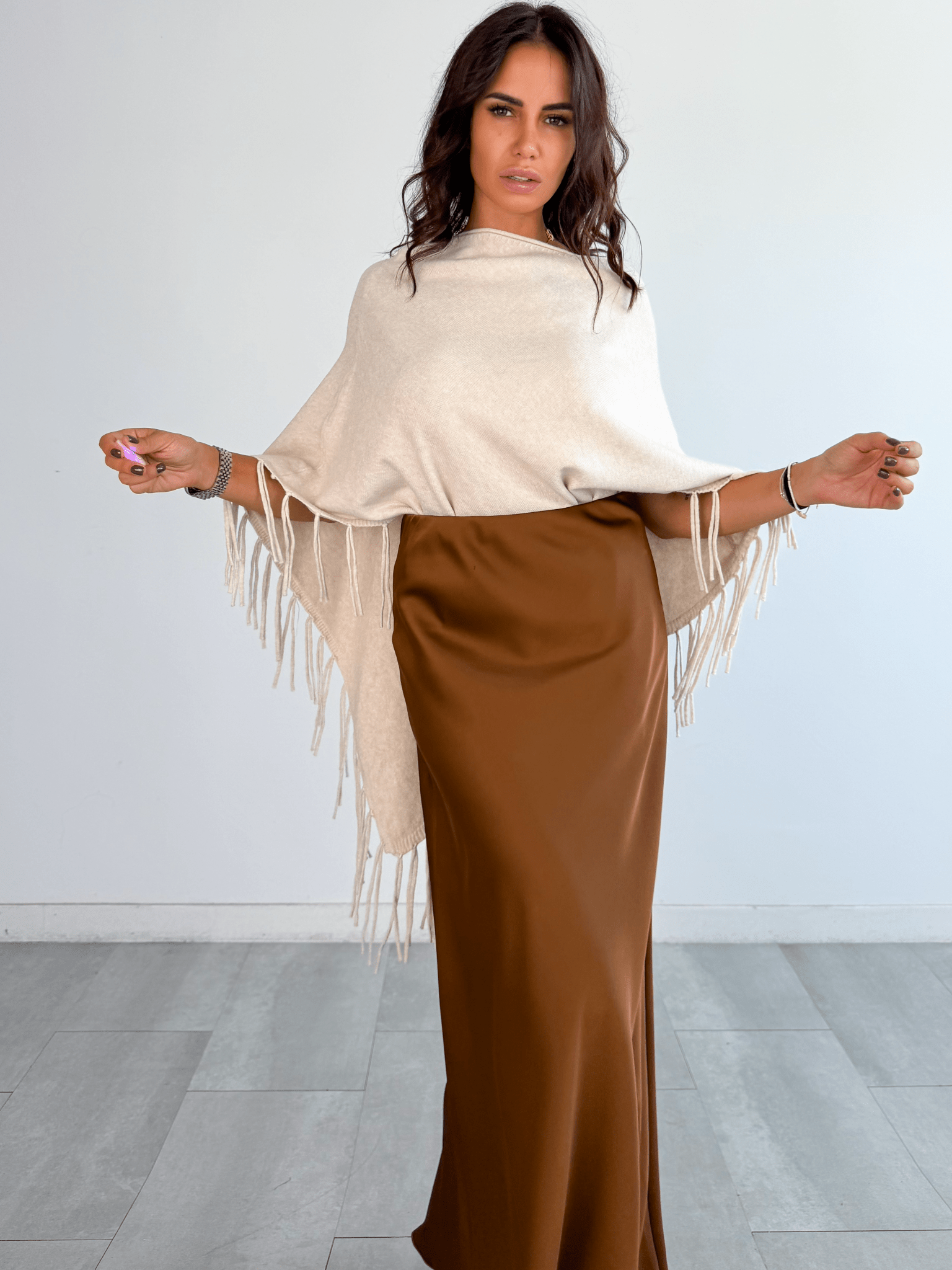 Gonna Fluide - Marrone - SAINTH