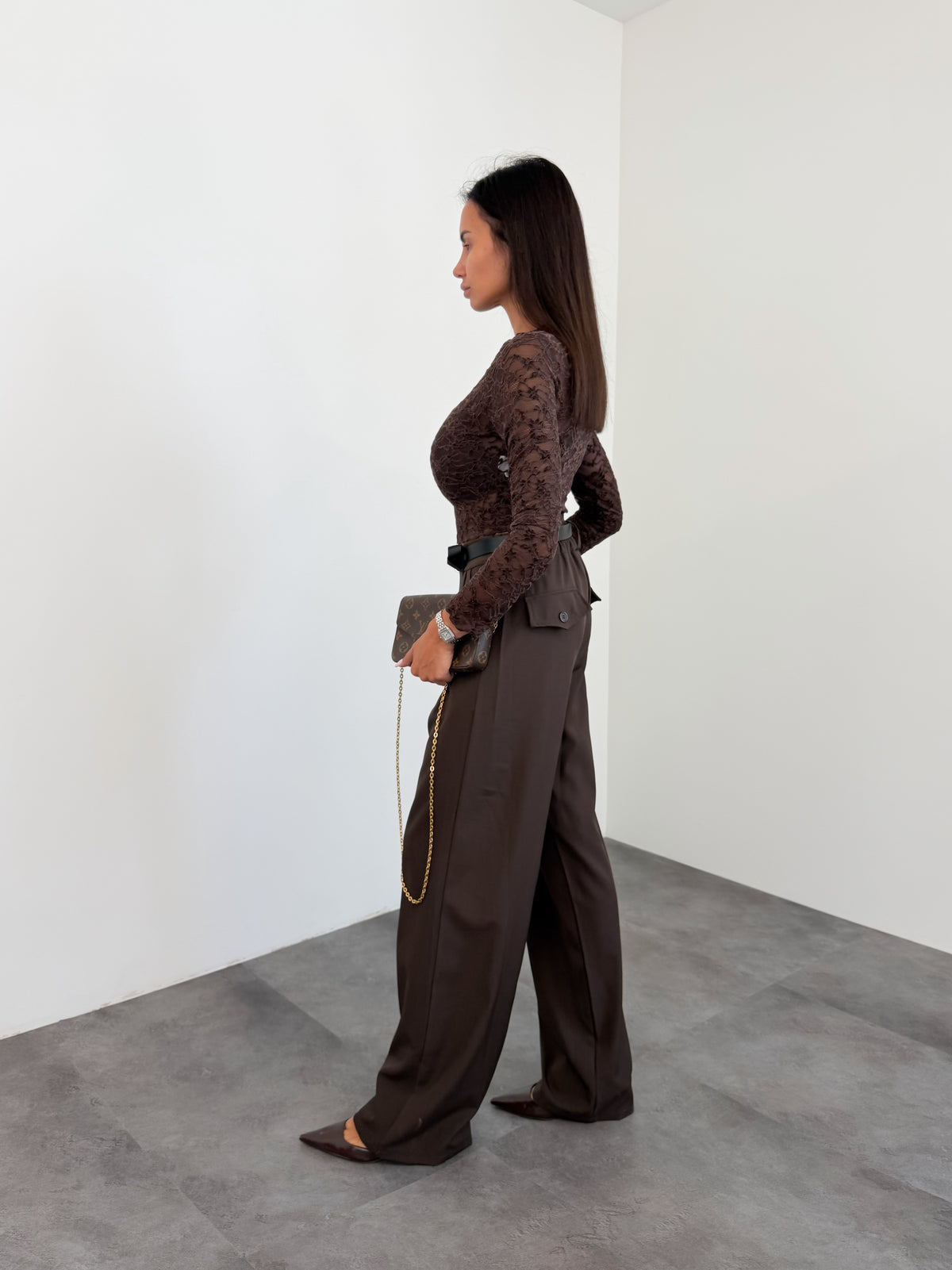 Pantalone + Cintura - Marrone