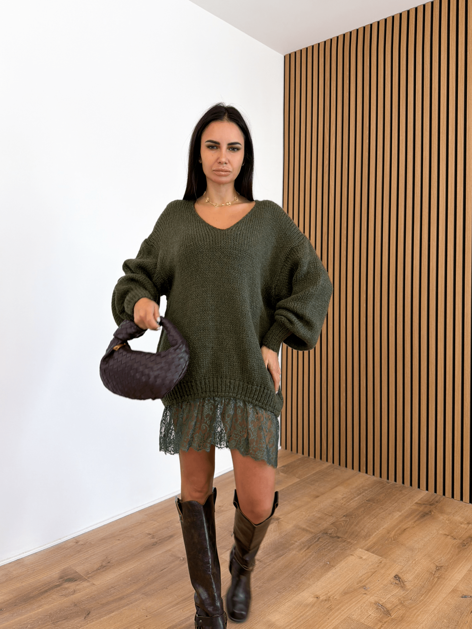 Abito Pull Pizzo - Army Green - SAINTH