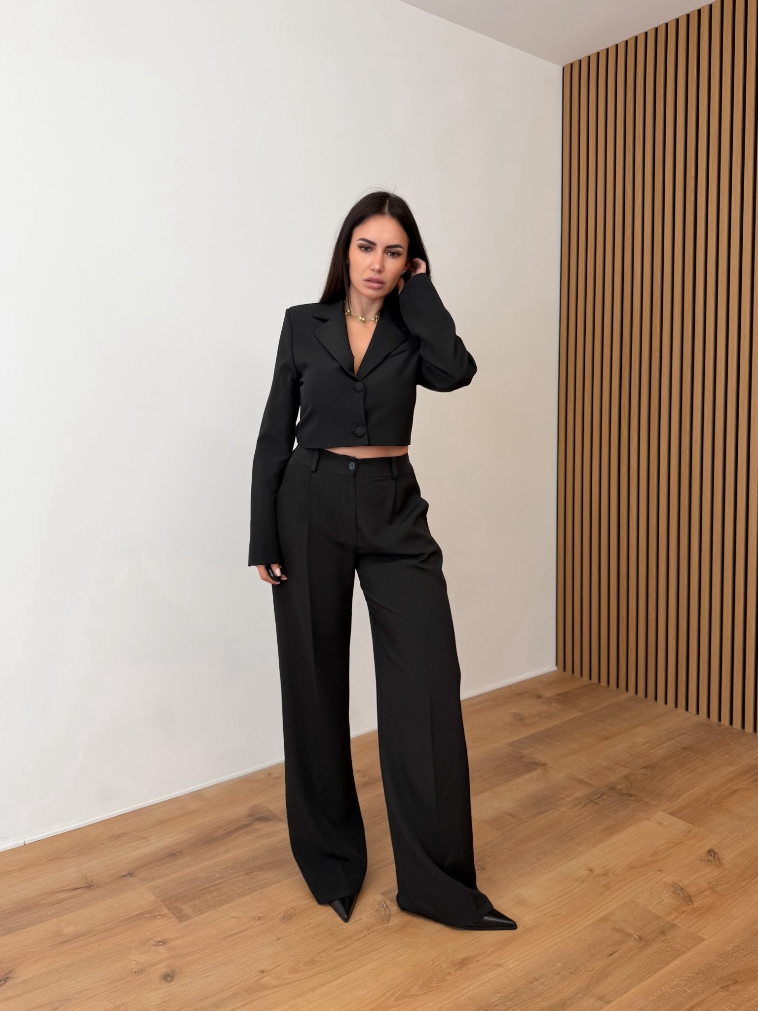 Completo Tailleur Cropped - Nero - SAINTH