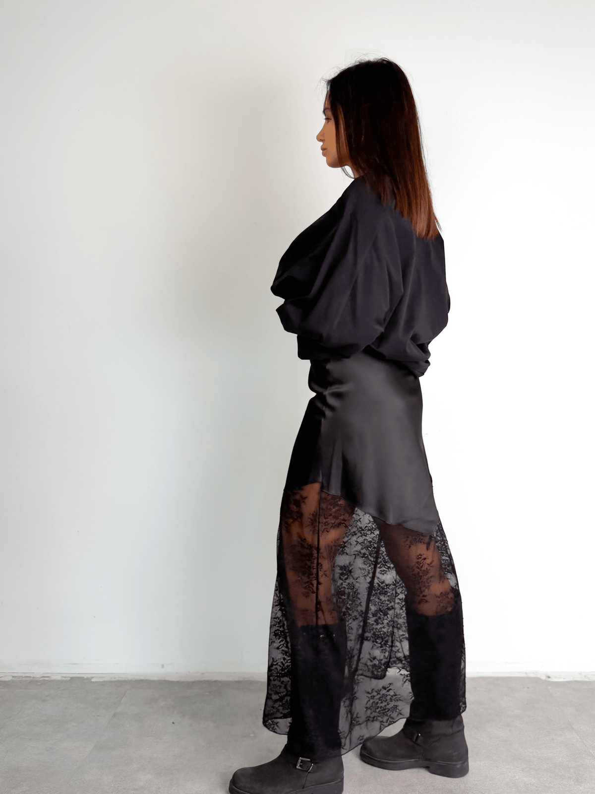 Gonna Rasata Pizzo - Nera - SAINTH