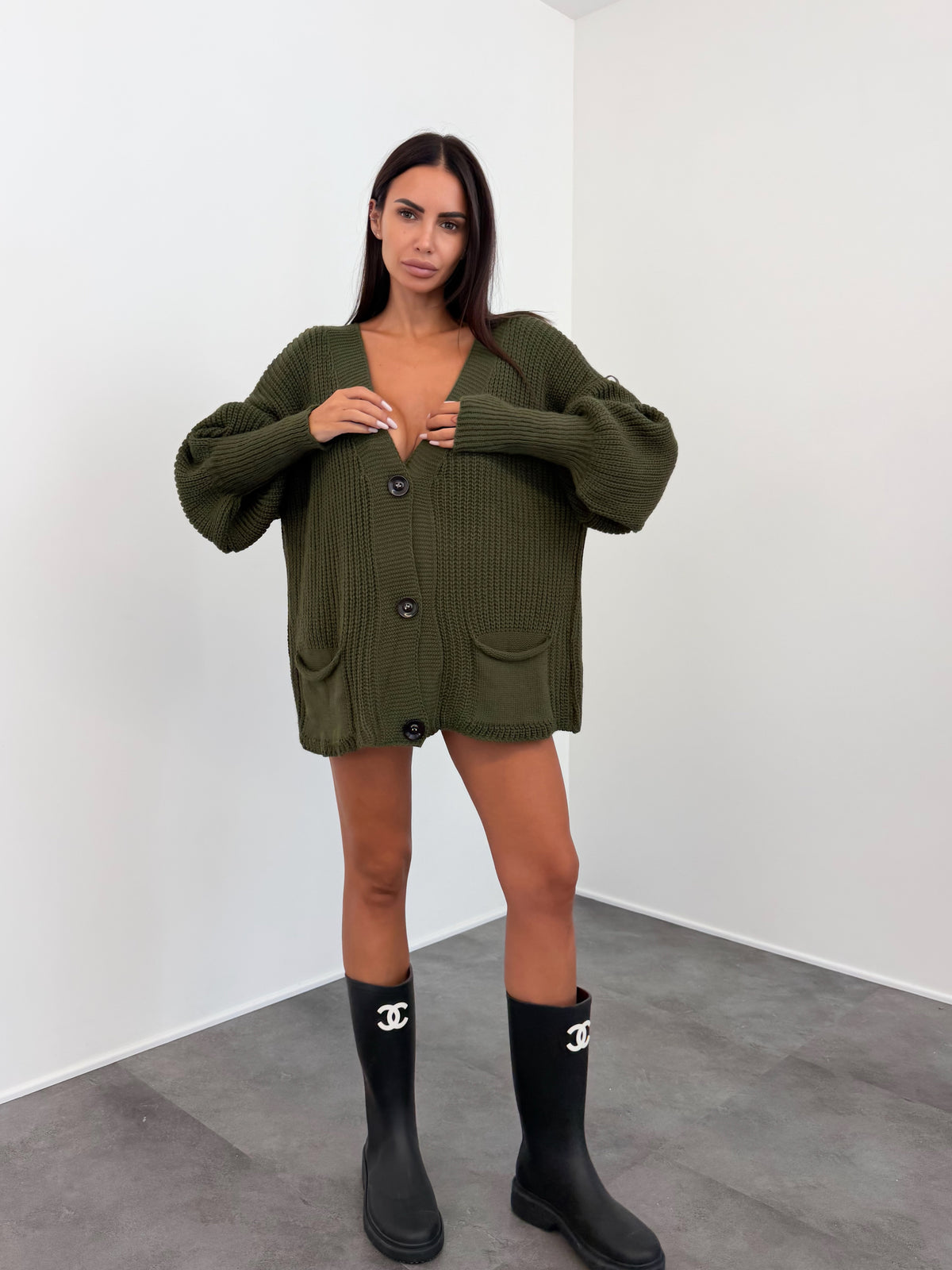 Maxi Cardigan - Army Green