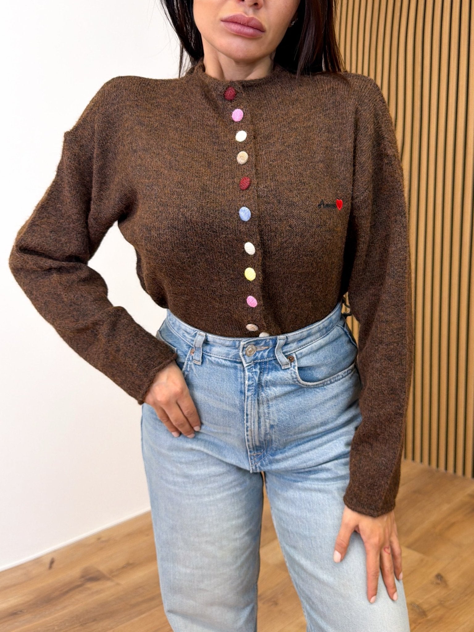 Cardigan Arcobaleno - Marrone - SAINTH