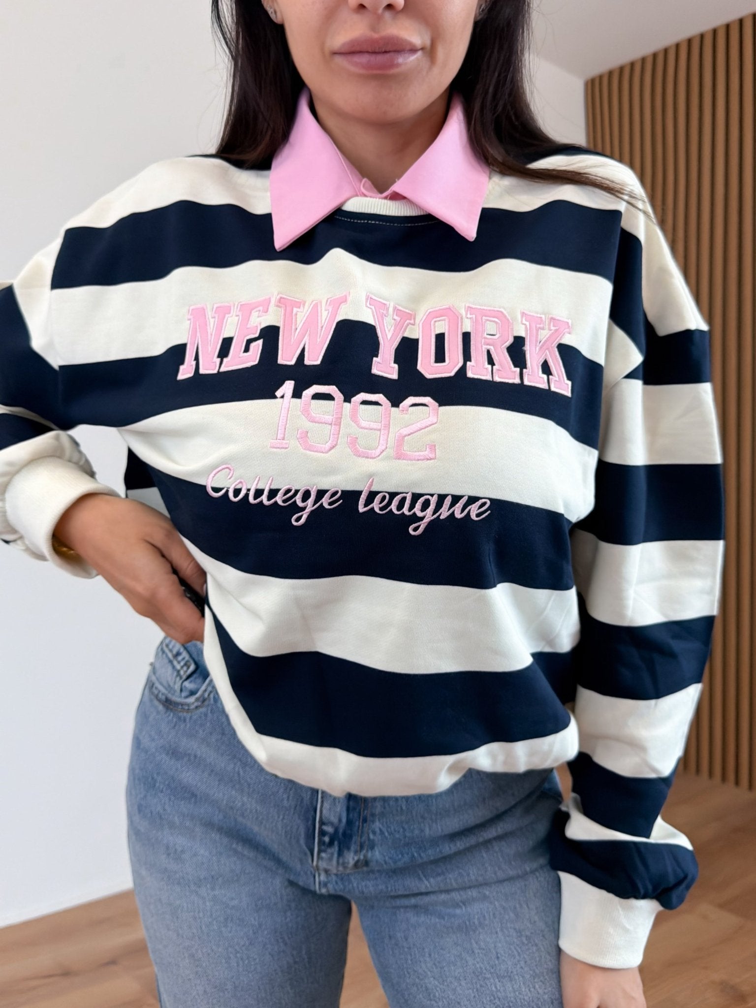 Felpa Colletto NY - Rosa - SAINTH