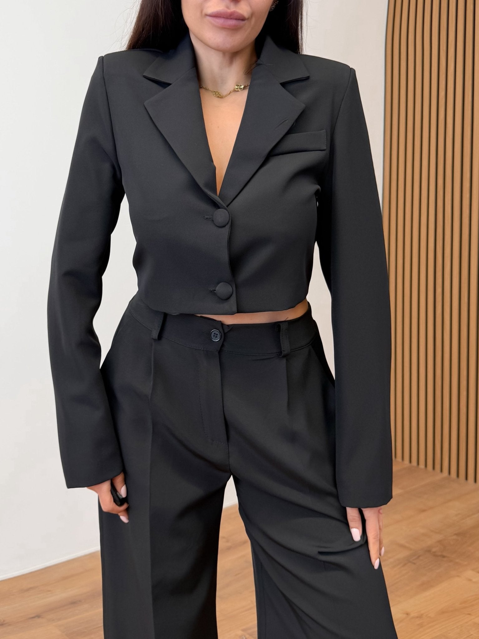 Completo Tailleur Cropped - Nero - SAINTH