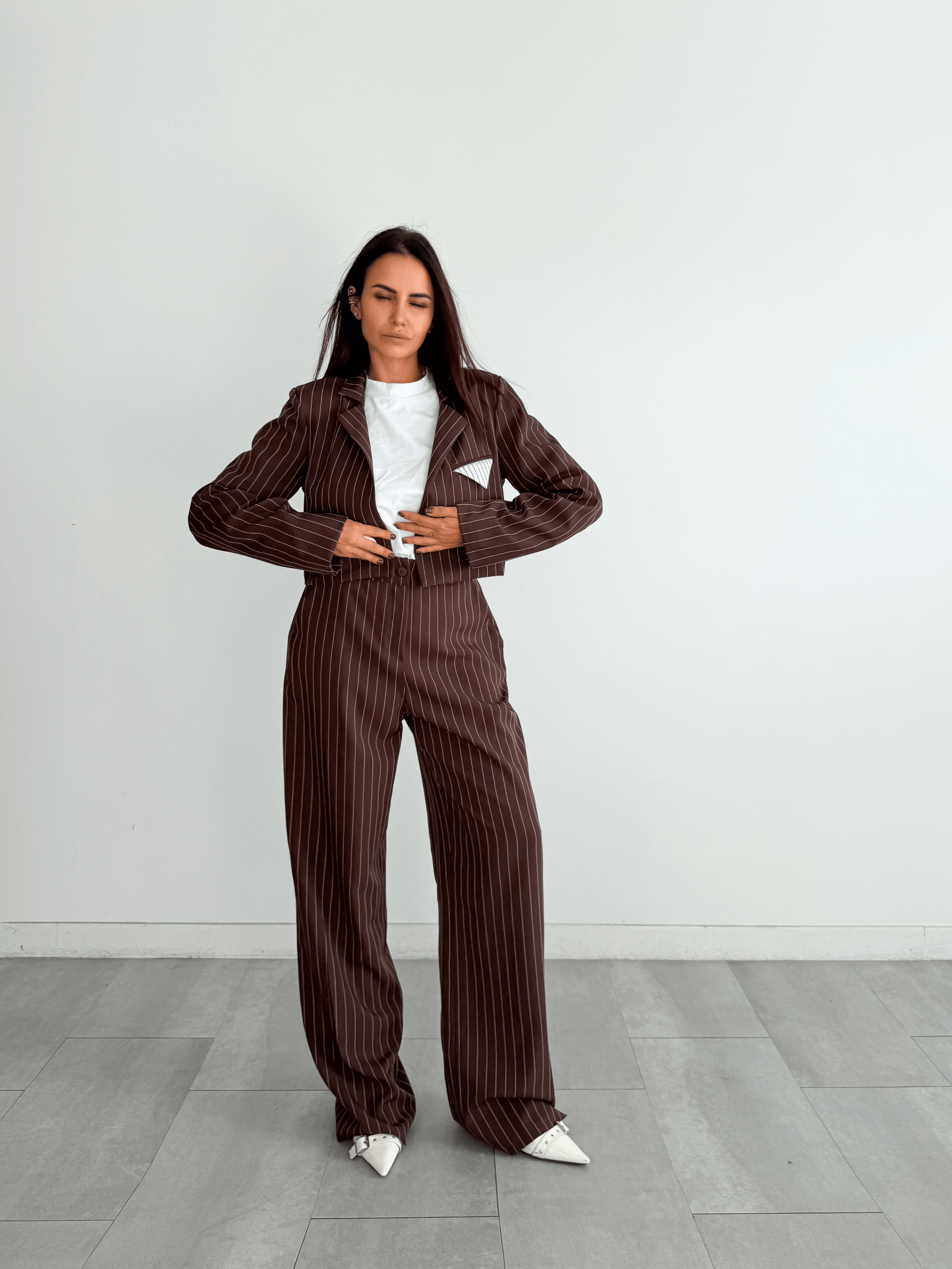 Completo Pocket Gessato - Marrone - SAINTH