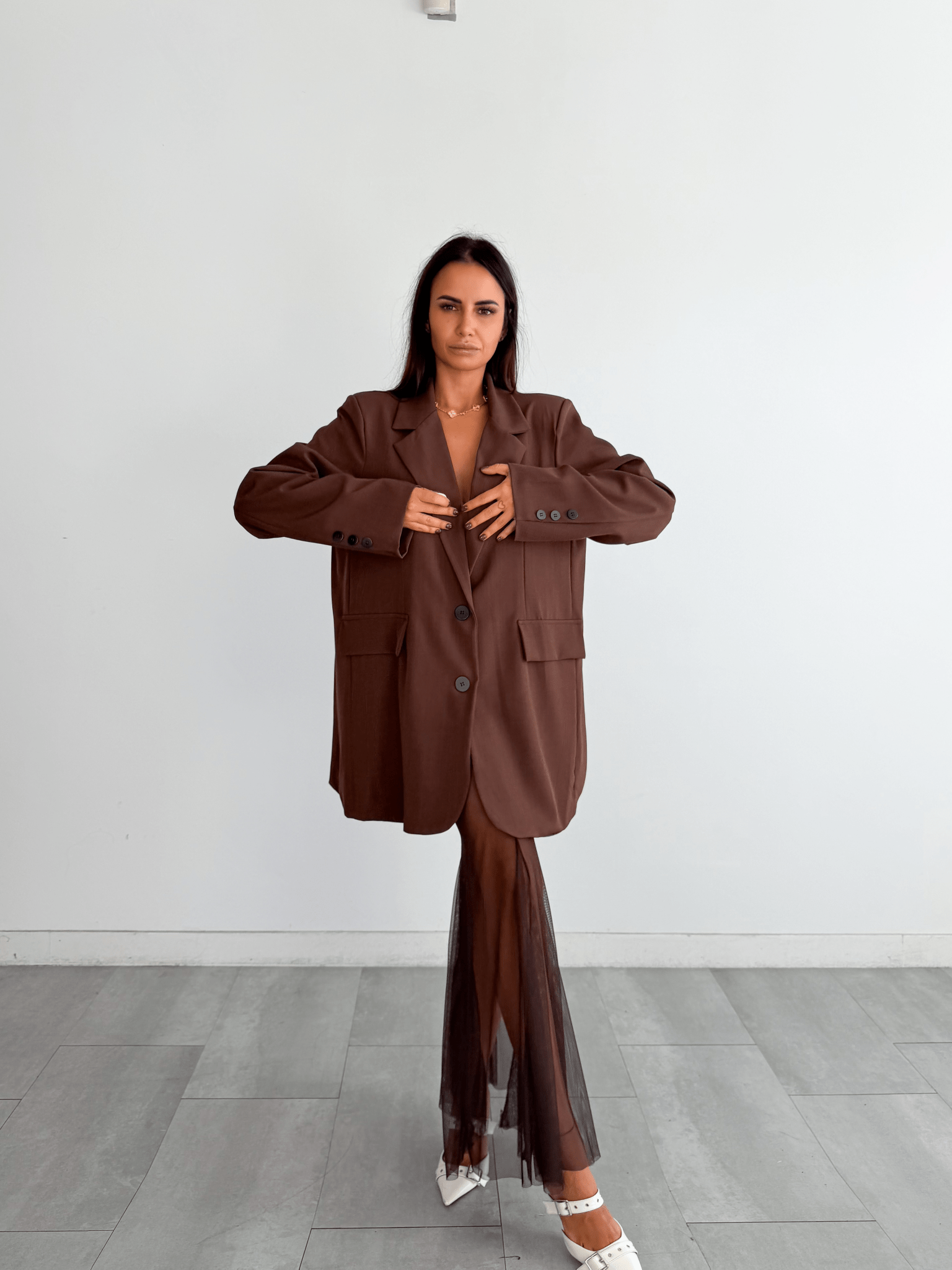 Gonna Con Coulotte - Marrone - SAINTH