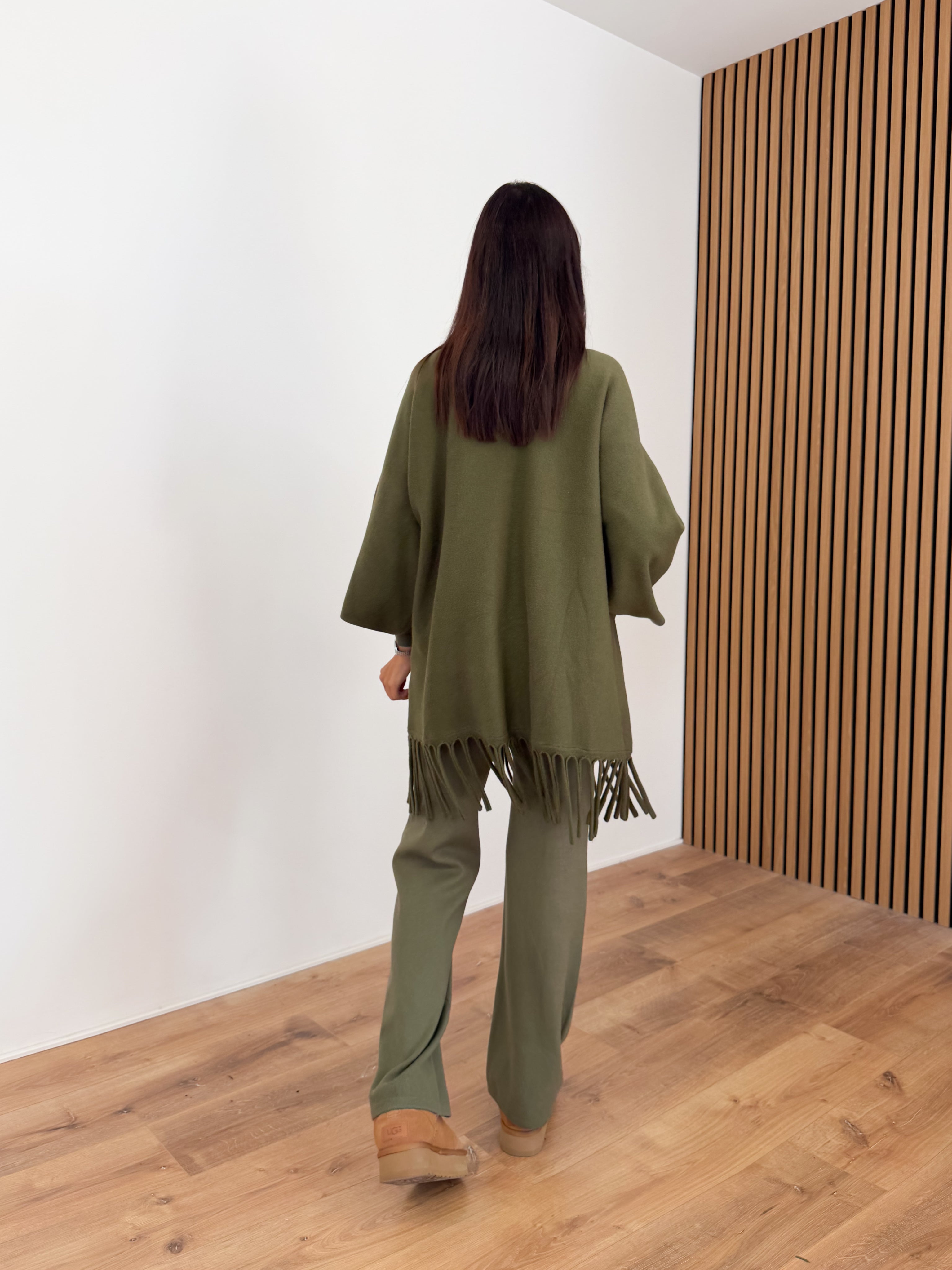 Cardigan Frange - Army Green