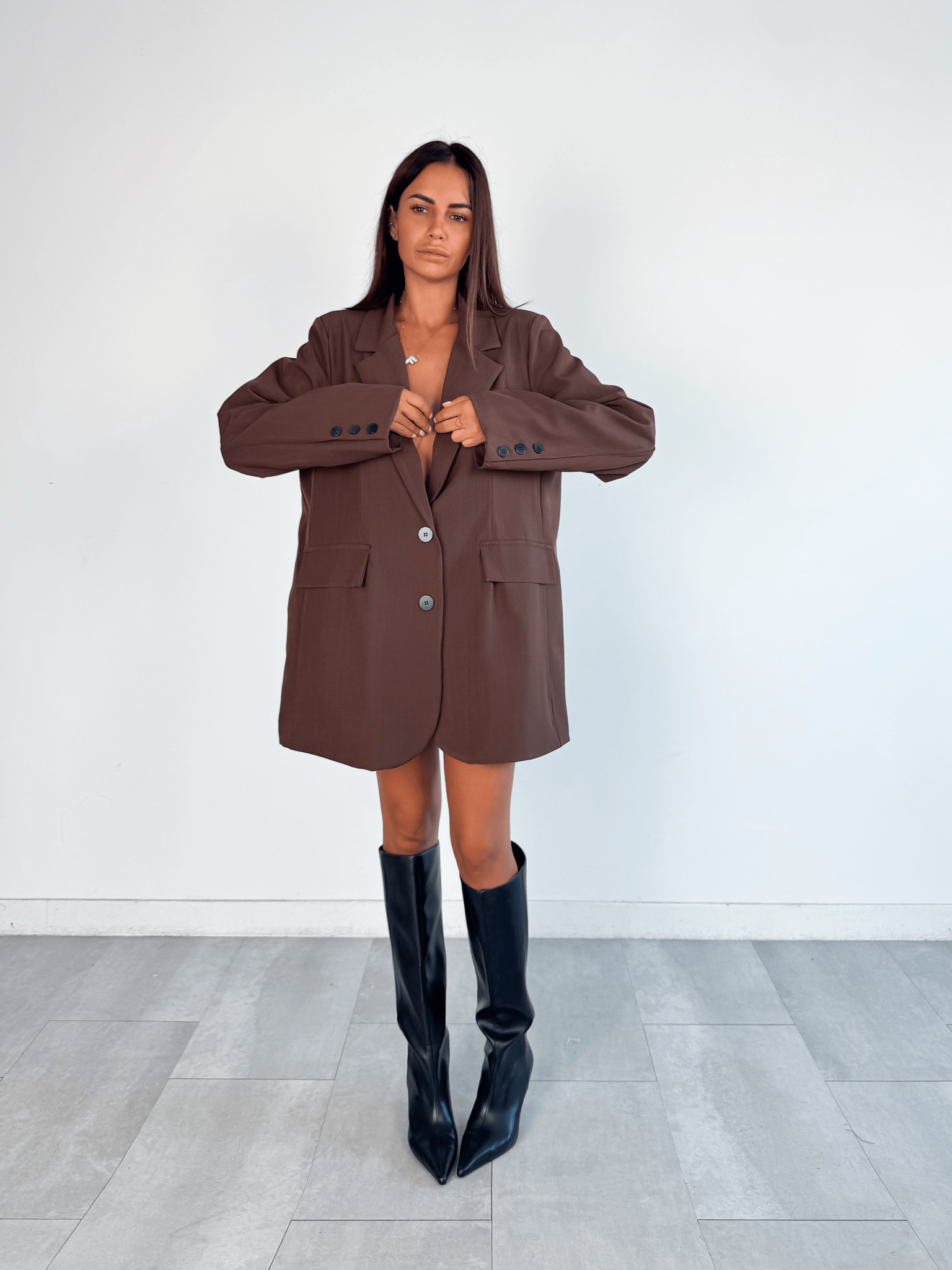 Blazer Simply Over - Marrone - SAINTH