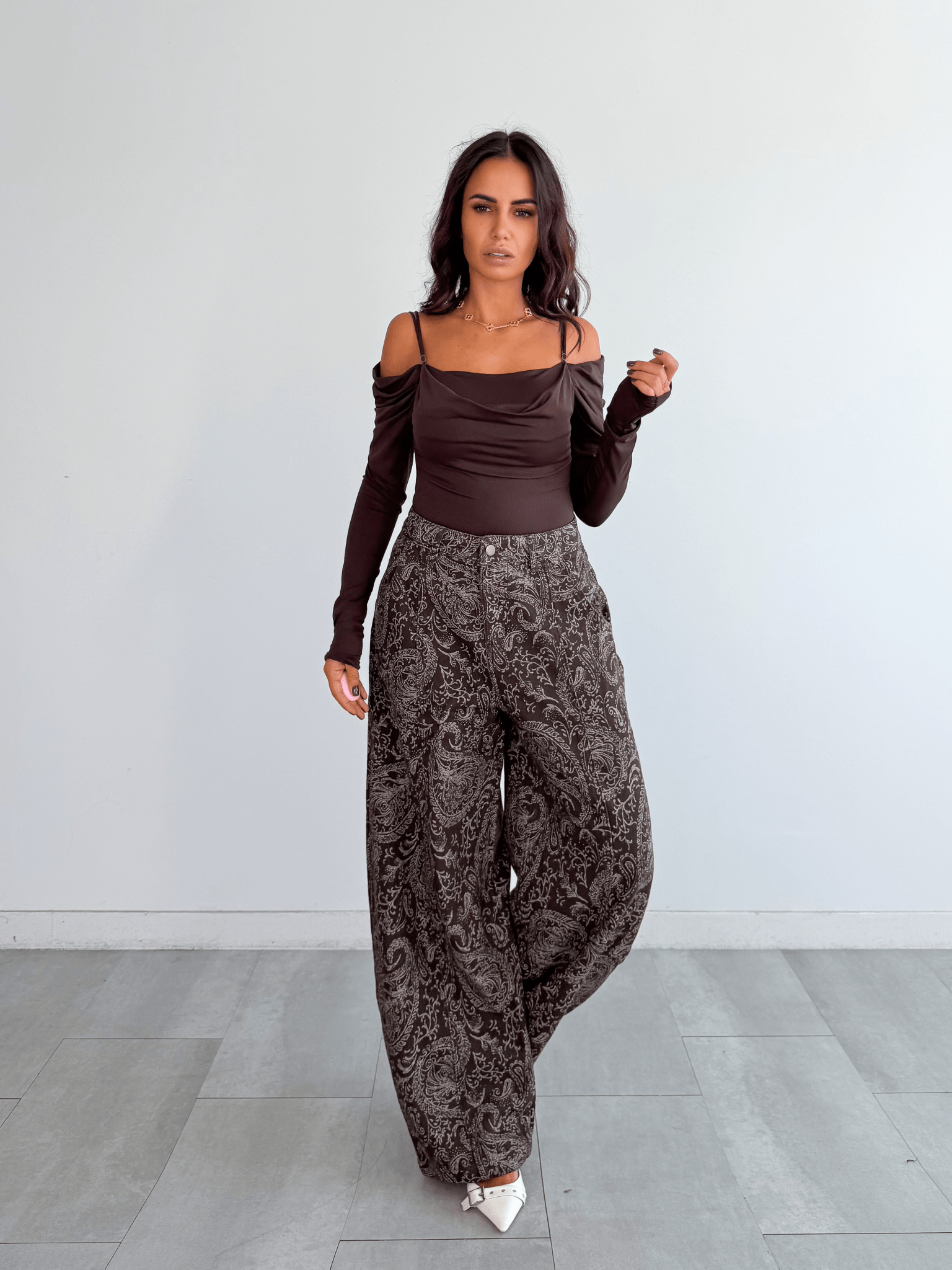 Maglietta Asimmetrica - Marrone - SAINTH