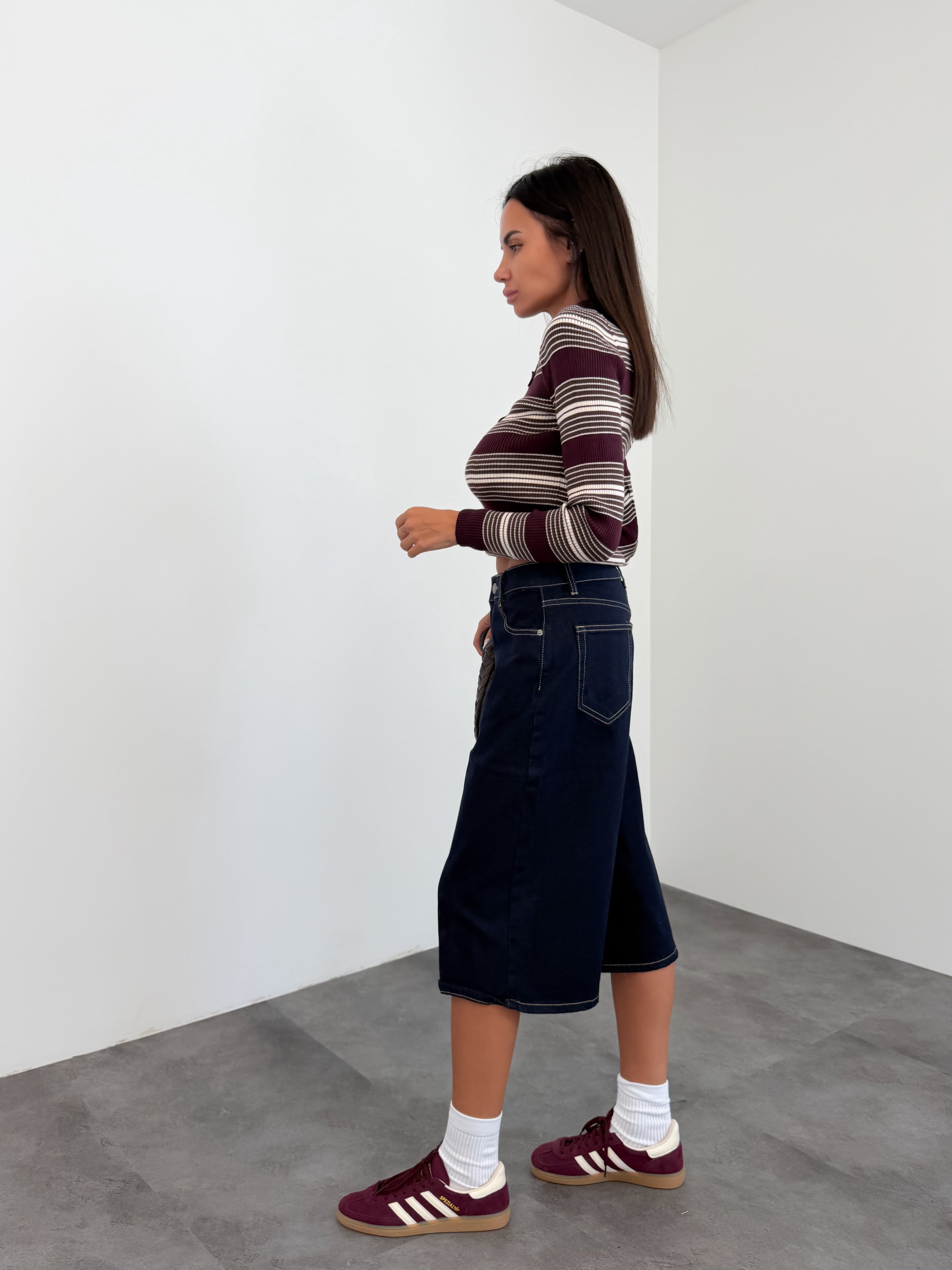 Pull Multirighe - Bordeaux