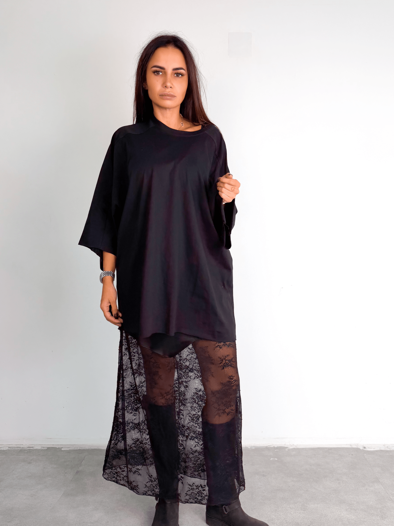 Gonna Rasata Pizzo - Nera - SAINTH