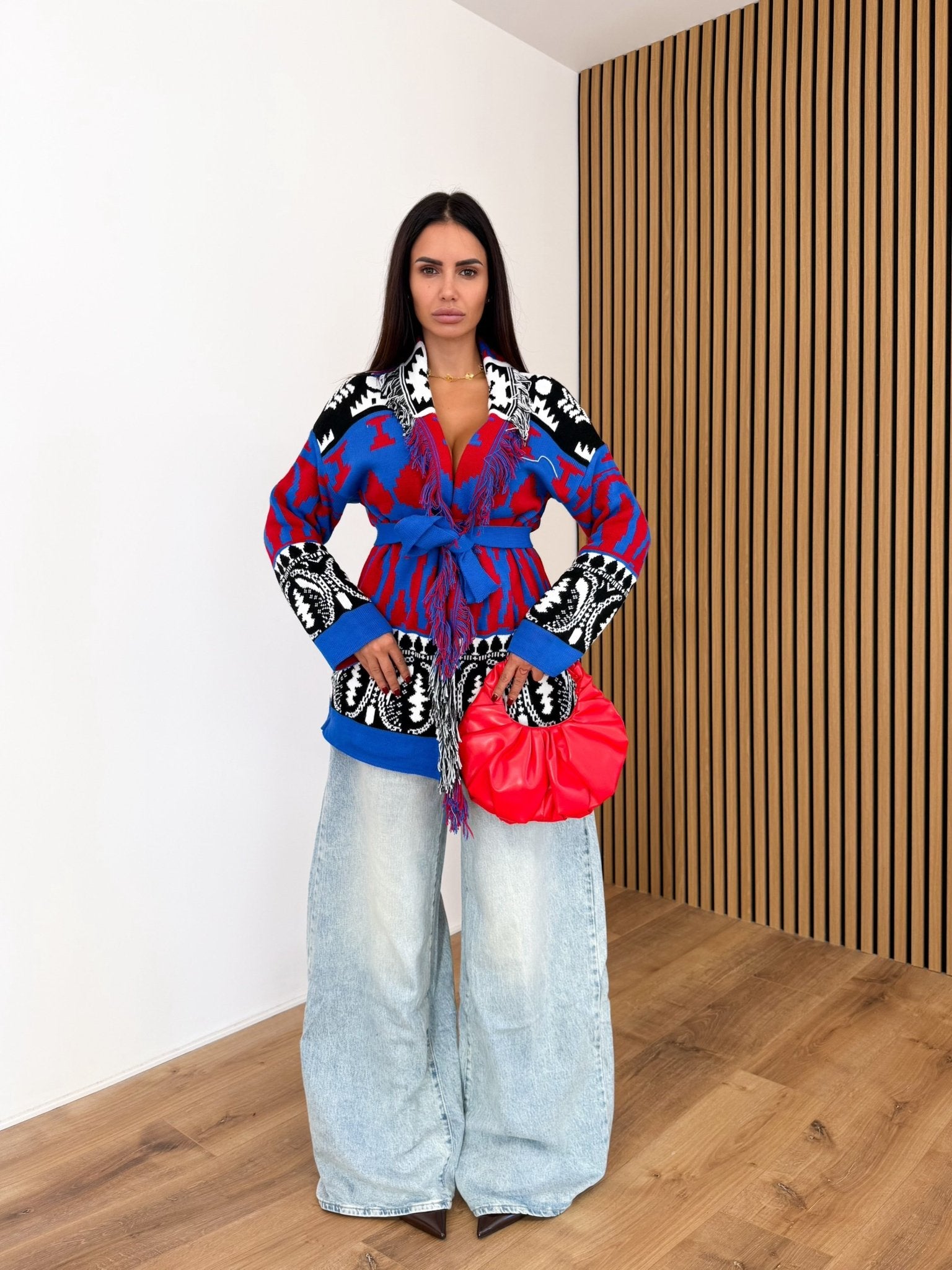 Cardigan Hindu - Blu e Rosso - SAINTH