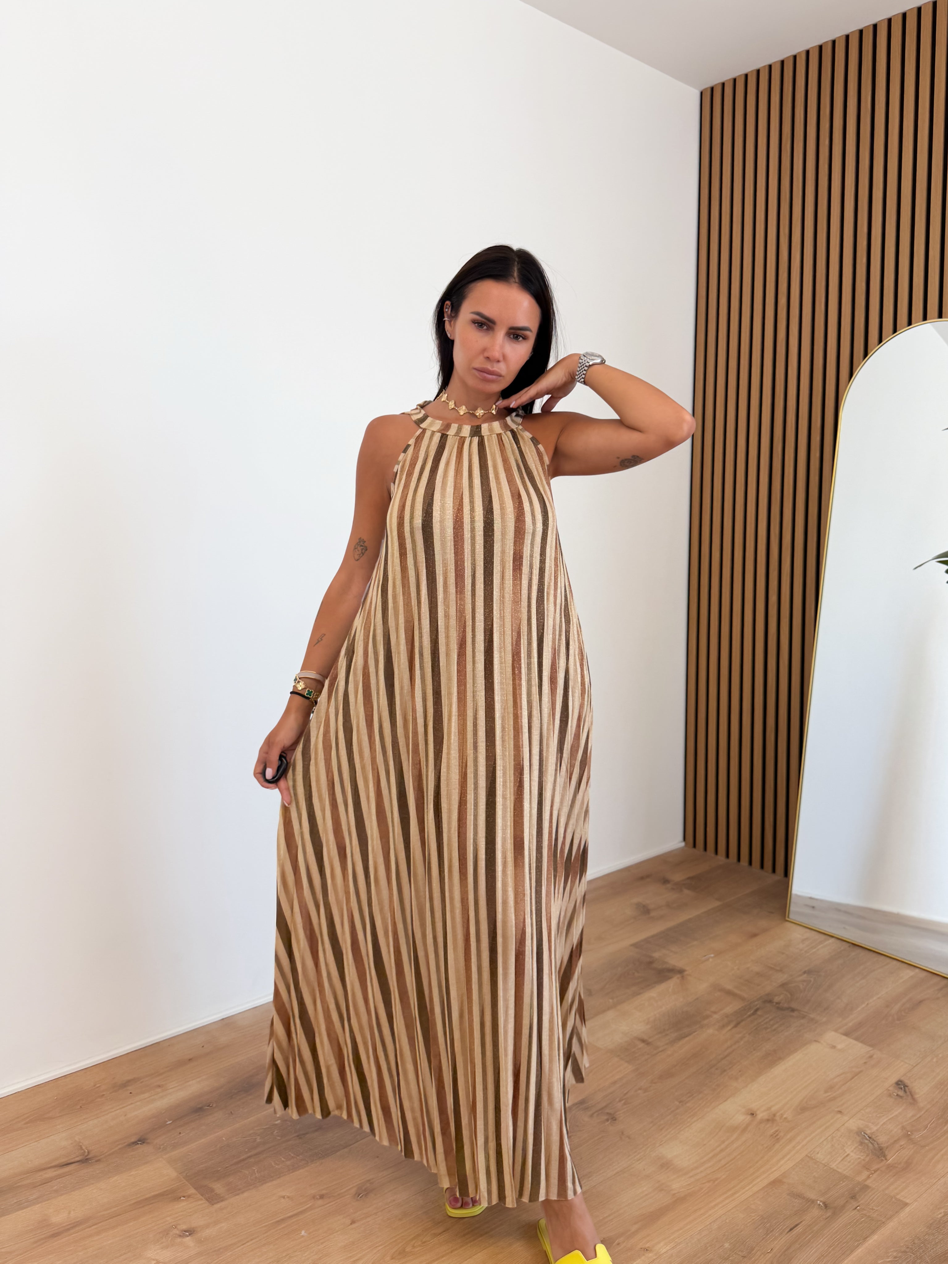 Abito Ventaglio - Marrone Beige