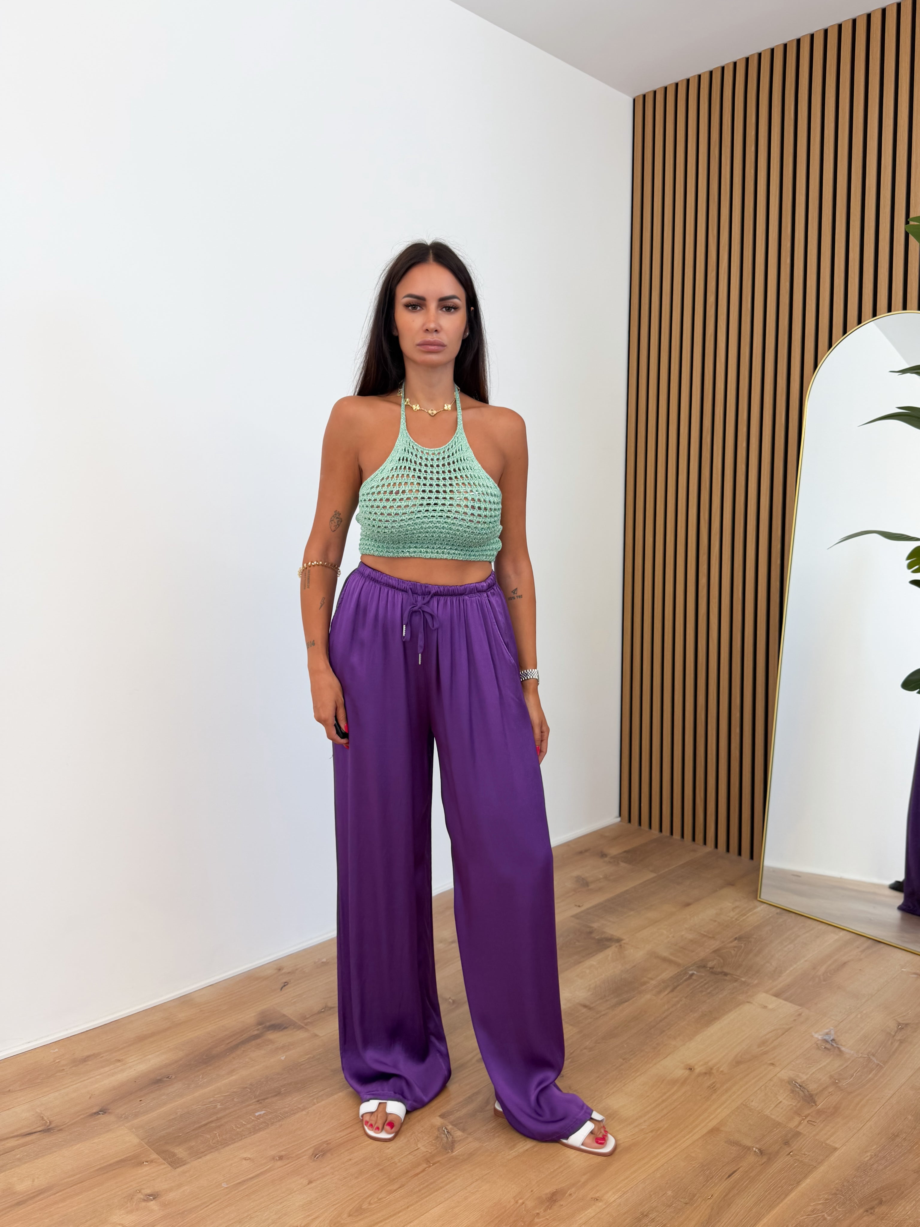 Top Metallic - Acquamarina