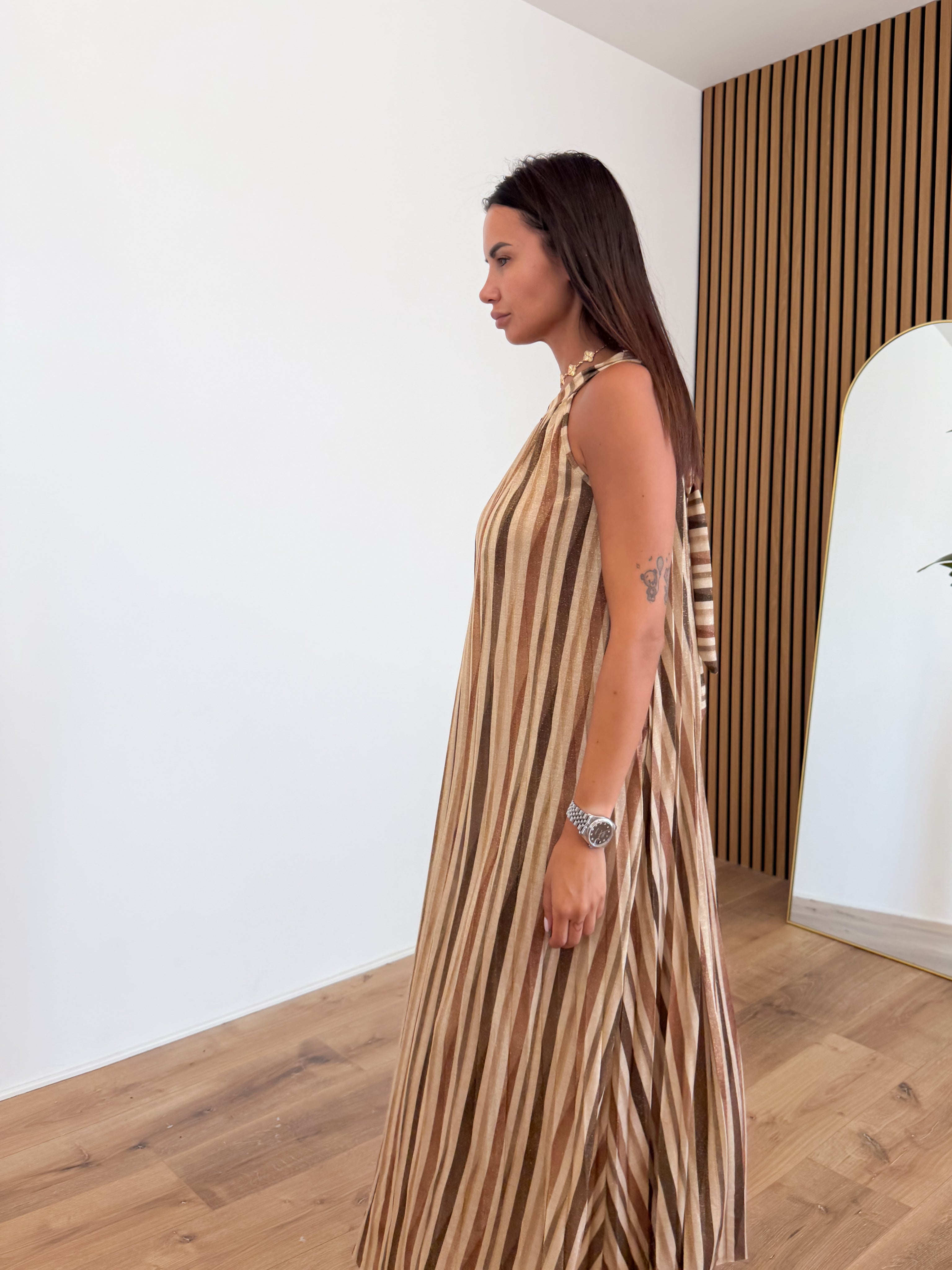 Abito Ventaglio - Marrone Beige