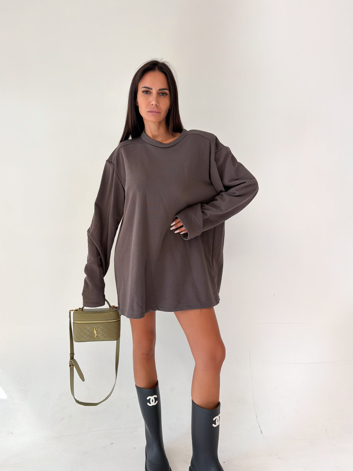 Felpa Maxi Spalla - Marrone