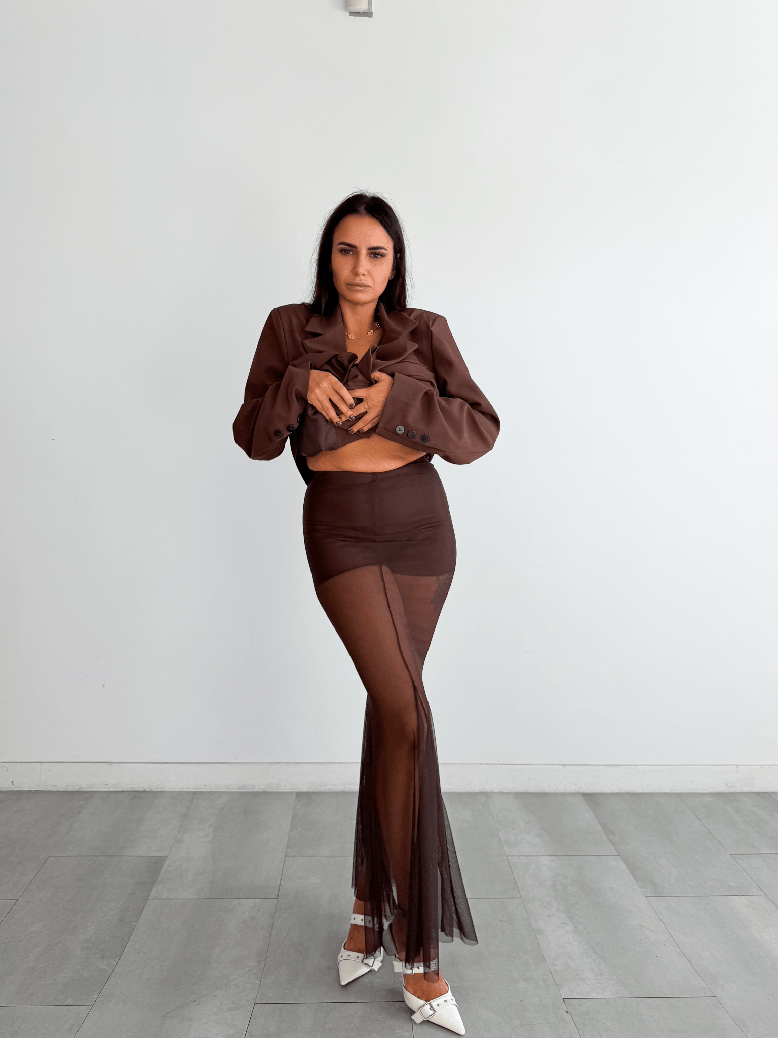 Gonna Con Coulotte - Marrone - SAINTH